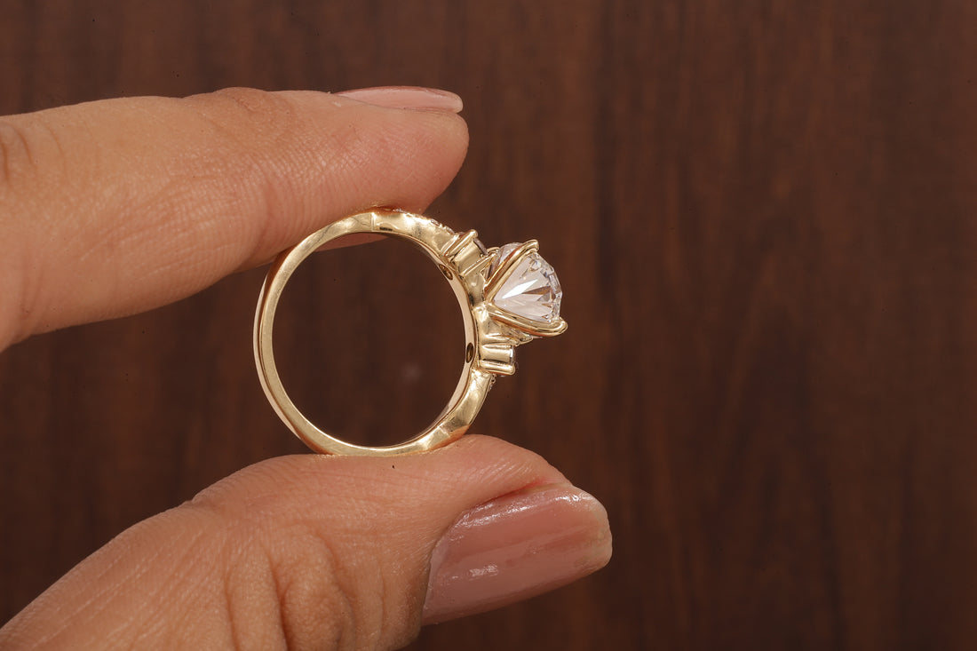 Twisted Oval Lab Grown Ring, Oval CVD Diamond Engagement Ring, Twisted Engagement Ring, Promise Ring