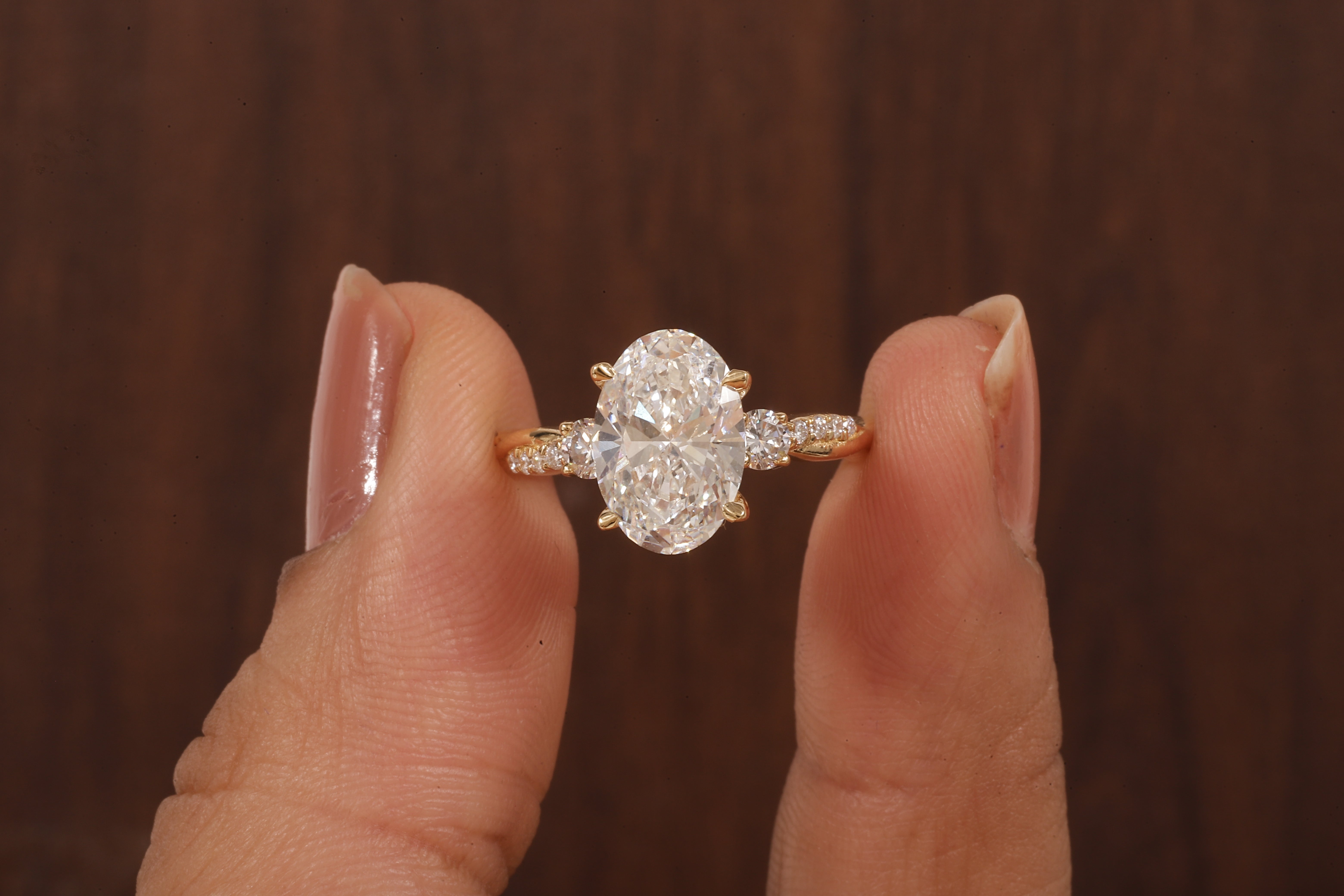 Twisted Oval Lab Grown Ring, Oval CVD Diamond Engagement Ring, Twisted Engagement Ring, Promise Ring