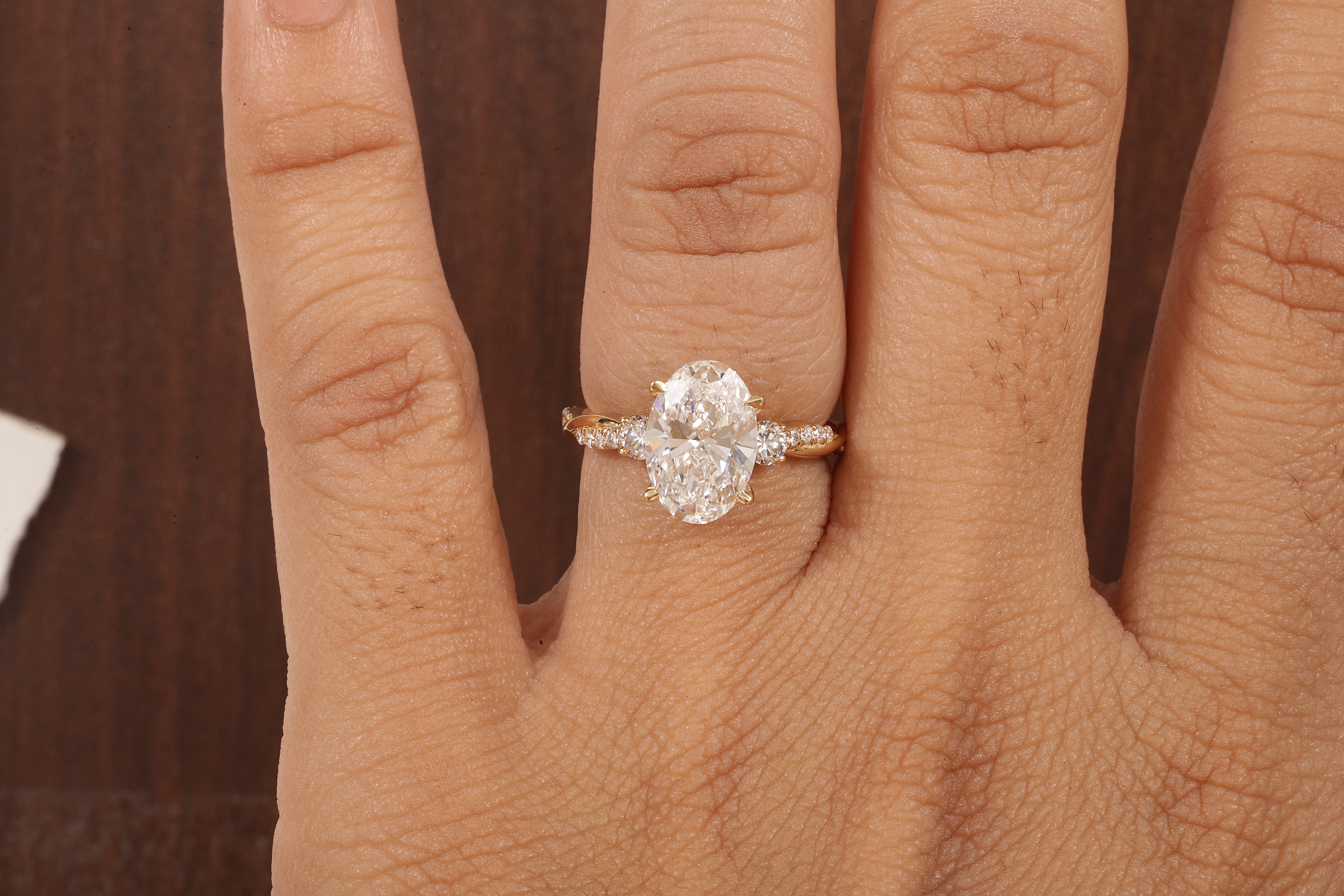 Twisted Oval Lab Grown Ring, Oval CVD Diamond Engagement Ring, Twisted Engagement Ring, Promise Ring