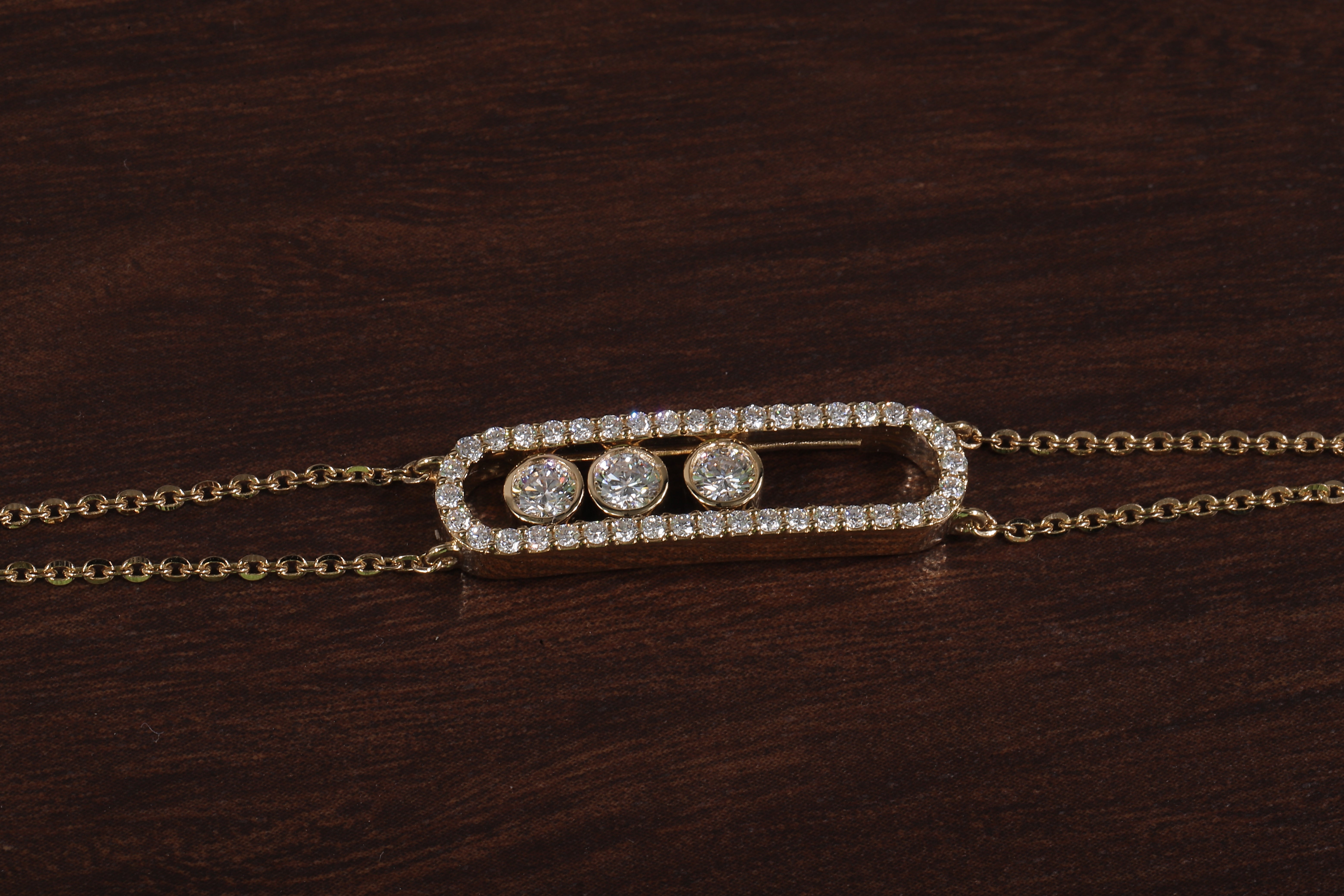 Round Lab Grown Diamond Women's Bracelet, Round Pave Movable Diamond Bracelet,