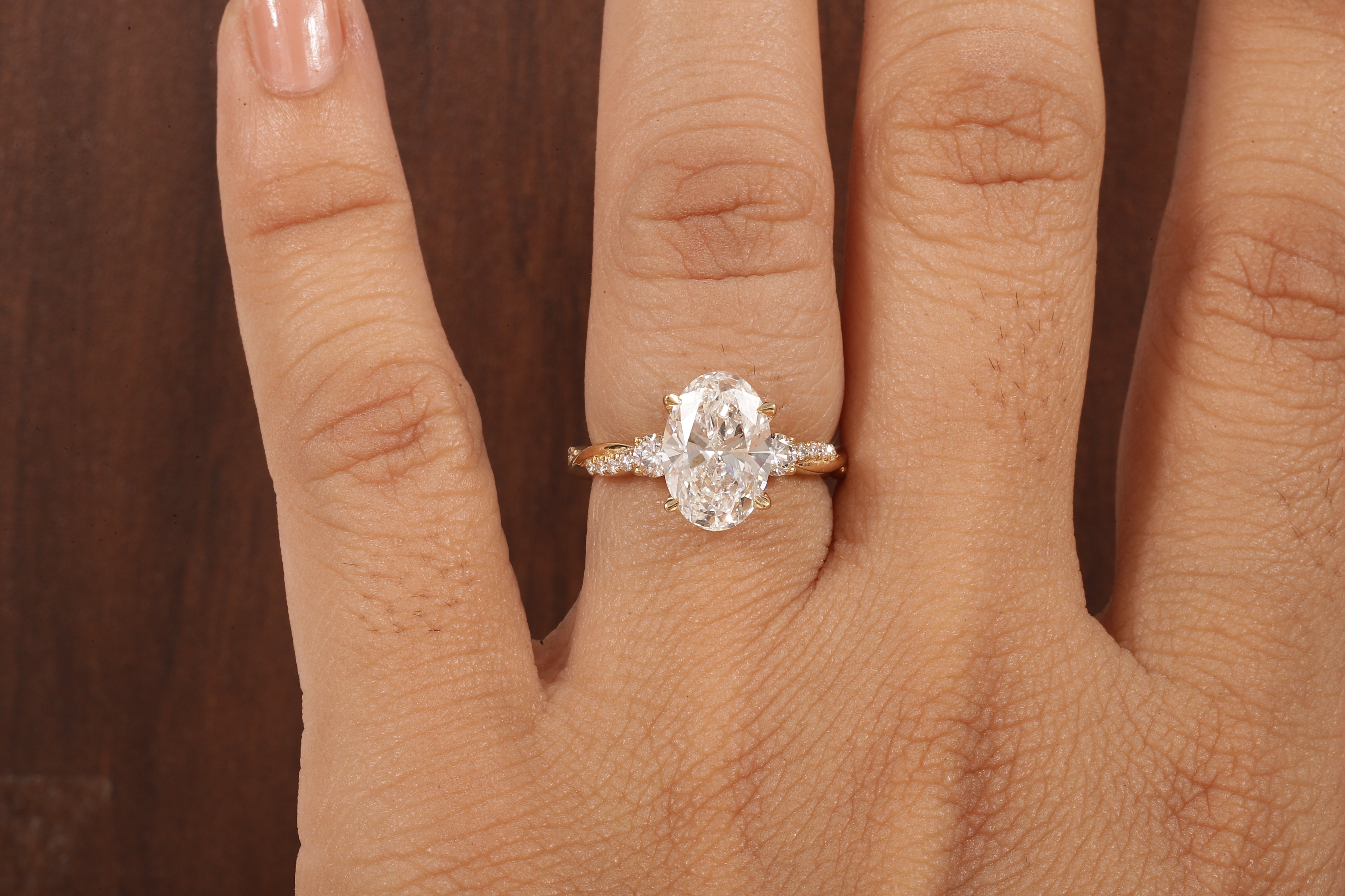 Twisted Oval Lab Grown Ring, Oval CVD Diamond Engagement Ring, Twisted Engagement Ring, Promise Ring