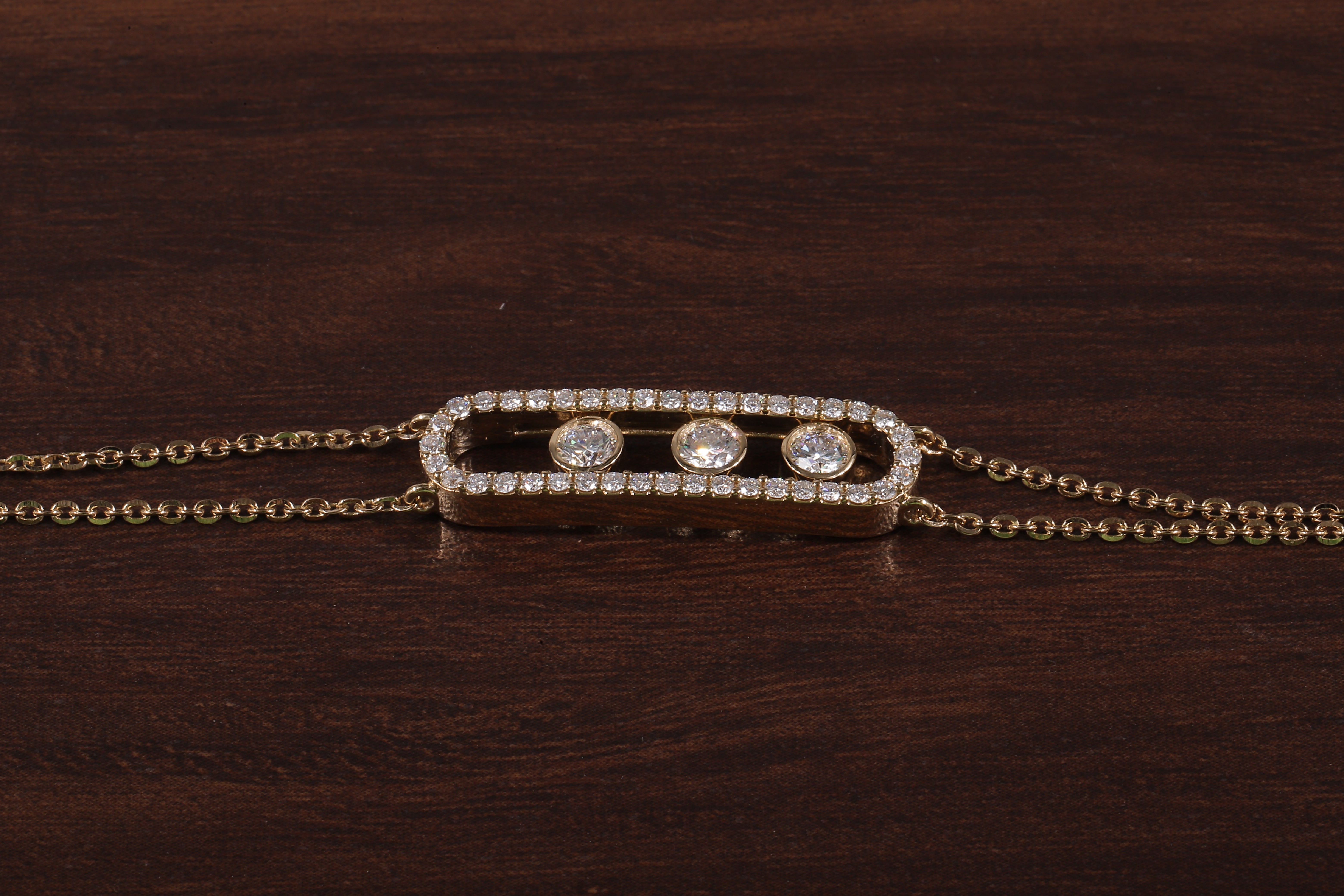 Round Lab Grown Diamond Women's Bracelet, Round Pave Movable Diamond Bracelet,