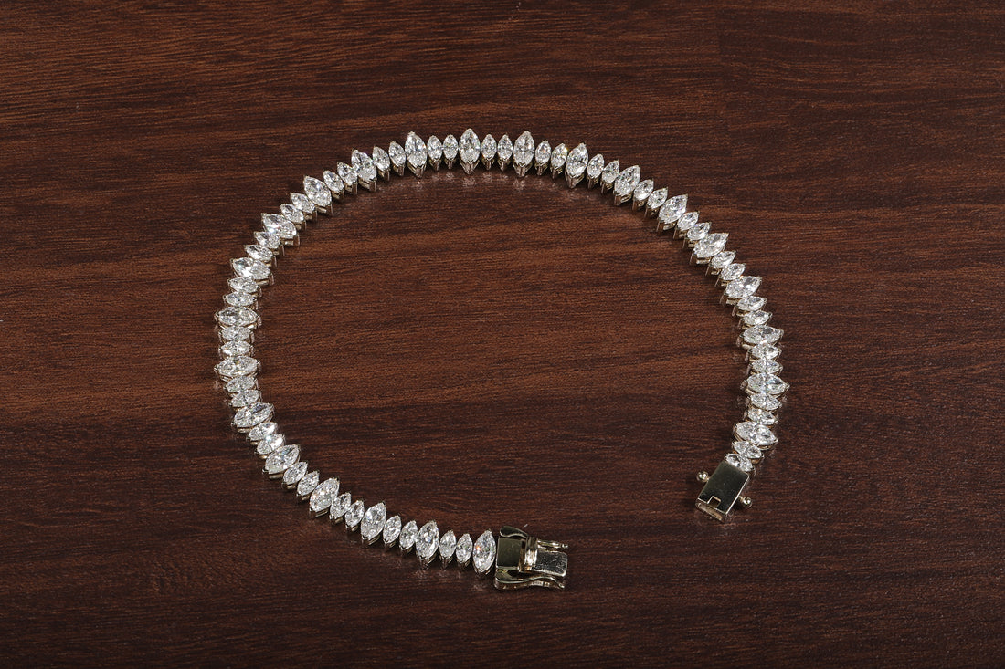 Marquise Diamond Tennis Bracelet, Marquise lab Grown diamond