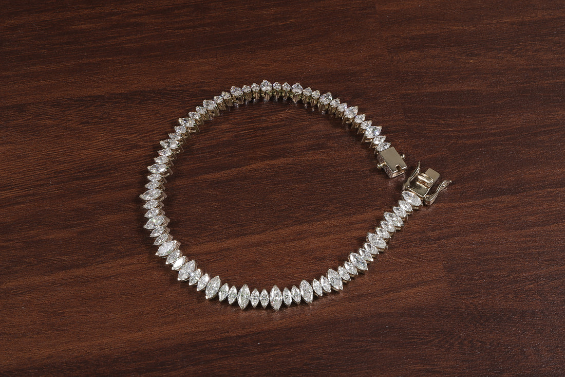 Marquise Diamond Tennis Bracelet, Marquise lab Grown diamond