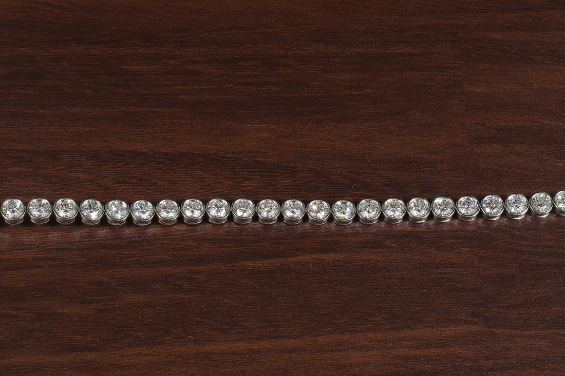 Round Cut Bezel Setting Lab Grown Diamond Bracelet