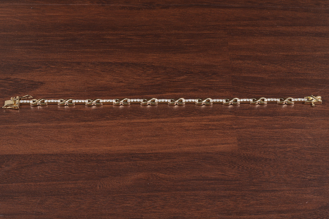 Round Diamond infinity Bracelet, Round Lab Grown Diamond