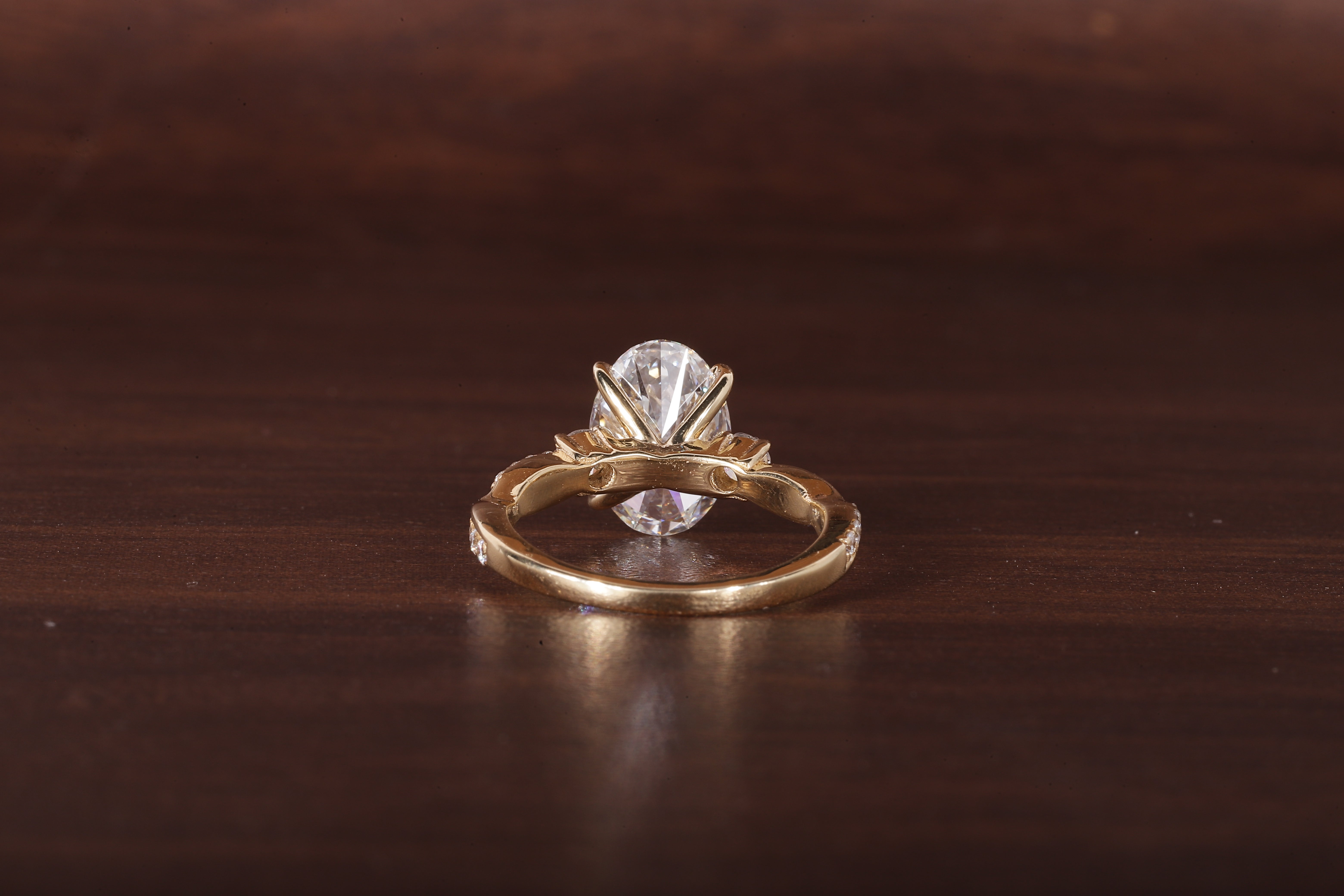 Twisted Oval Lab Grown Ring, Oval CVD Diamond Engagement Ring, Twisted Engagement Ring, Promise Ring