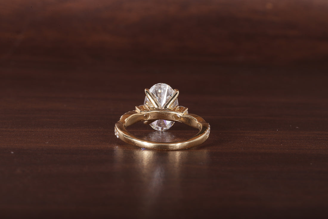 Twisted Oval Lab Grown Ring, Oval CVD Diamond Engagement Ring, Twisted Engagement Ring, Promise Ring