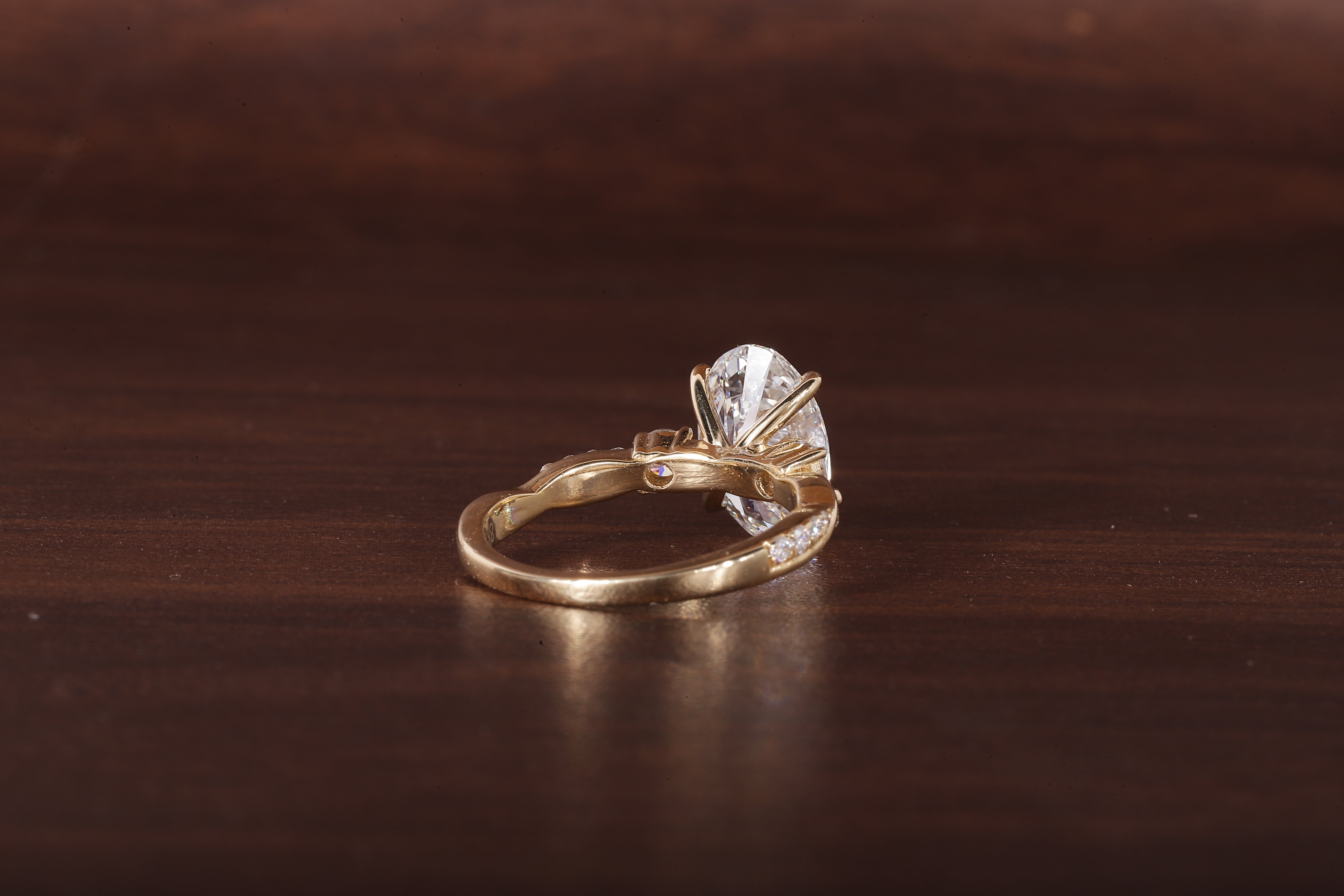 Twisted Oval Lab Grown Ring, Oval CVD Diamond Engagement Ring, Twisted Engagement Ring, Promise Ring
