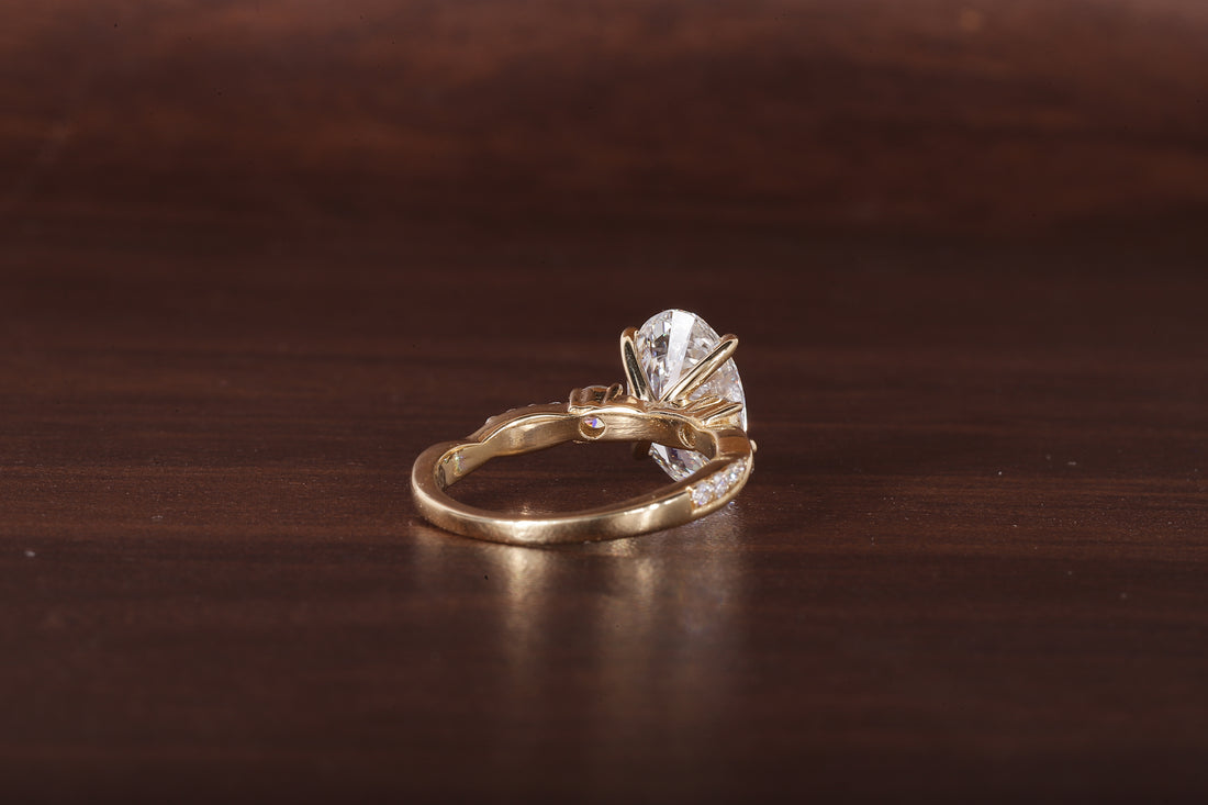Twisted Oval Lab Grown Ring, Oval CVD Diamond Engagement Ring, Twisted Engagement Ring, Promise Ring