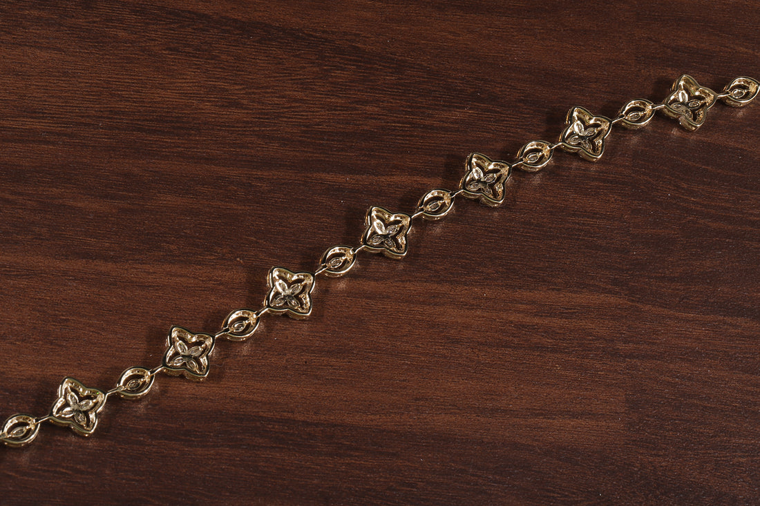 Marquise Round Lab Grown Diamond Bracelet, Flower shape