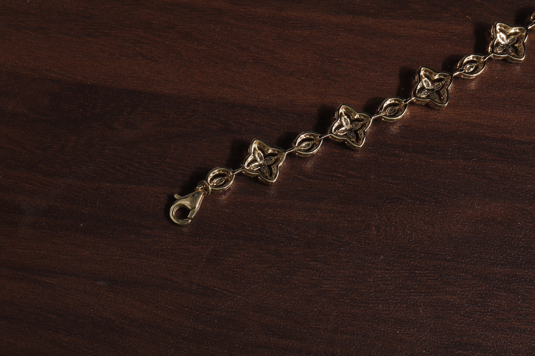 Marquise Round Lab Grown Diamond Bracelet, Flower shape