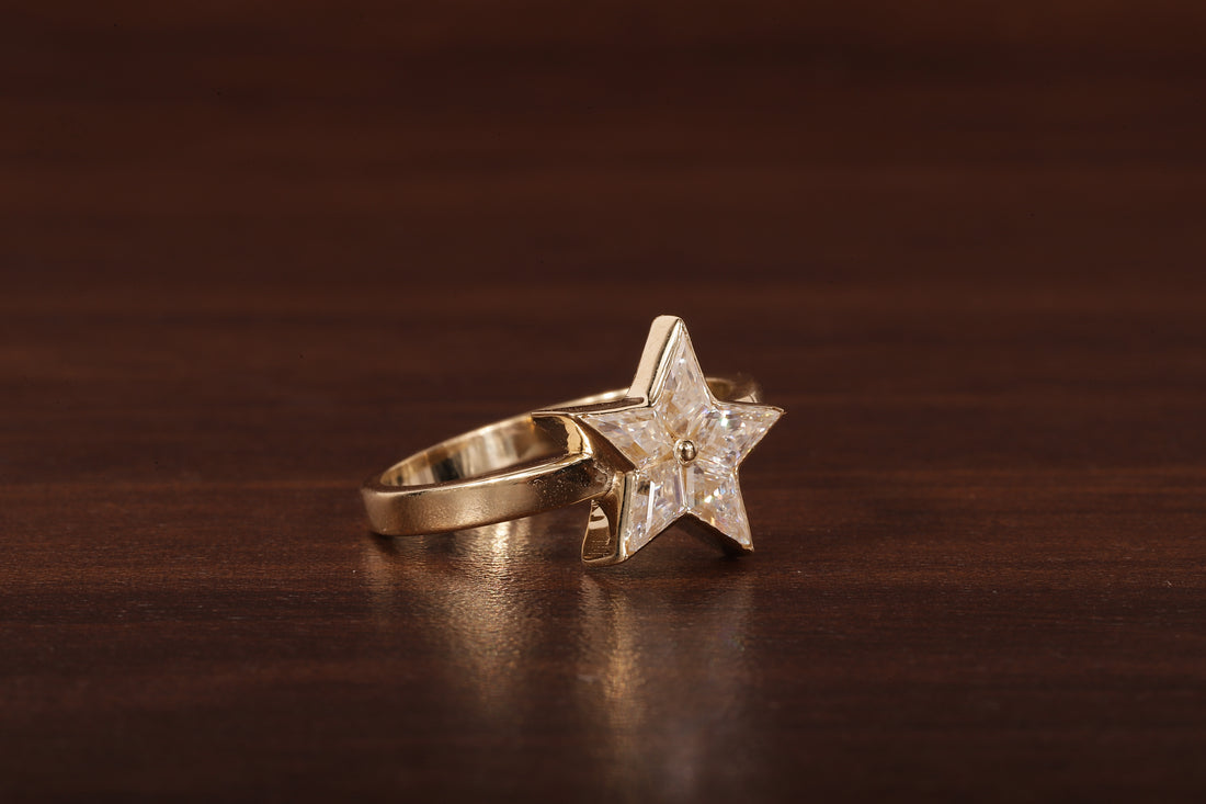 kite shaped moissanite bezel set engagement ring, unique kite moissanite wedding ring