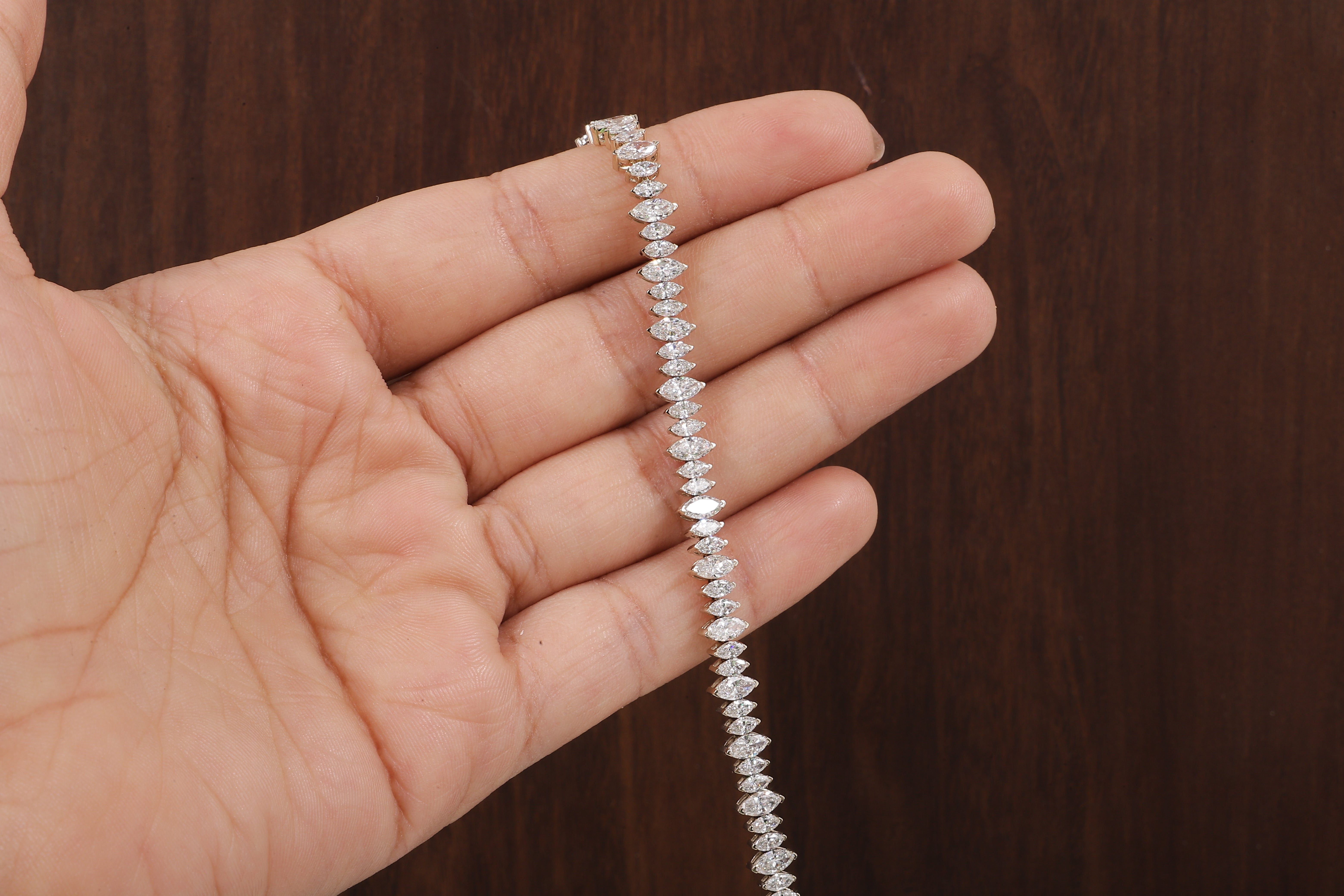 Marquise Diamond Tennis Bracelet, Marquise lab Grown diamond
