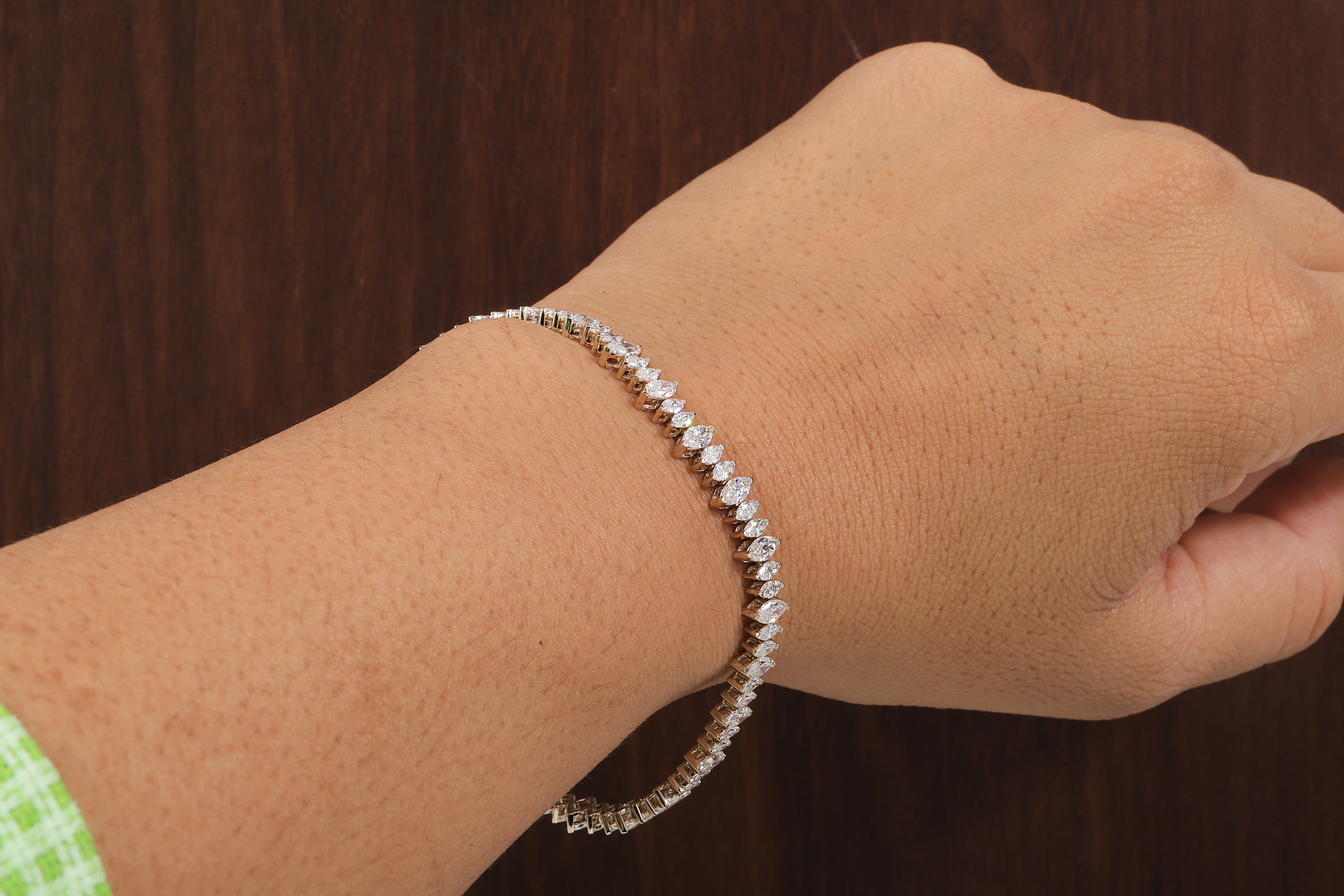 Marquise Diamond Tennis Bracelet, Marquise lab Grown diamond