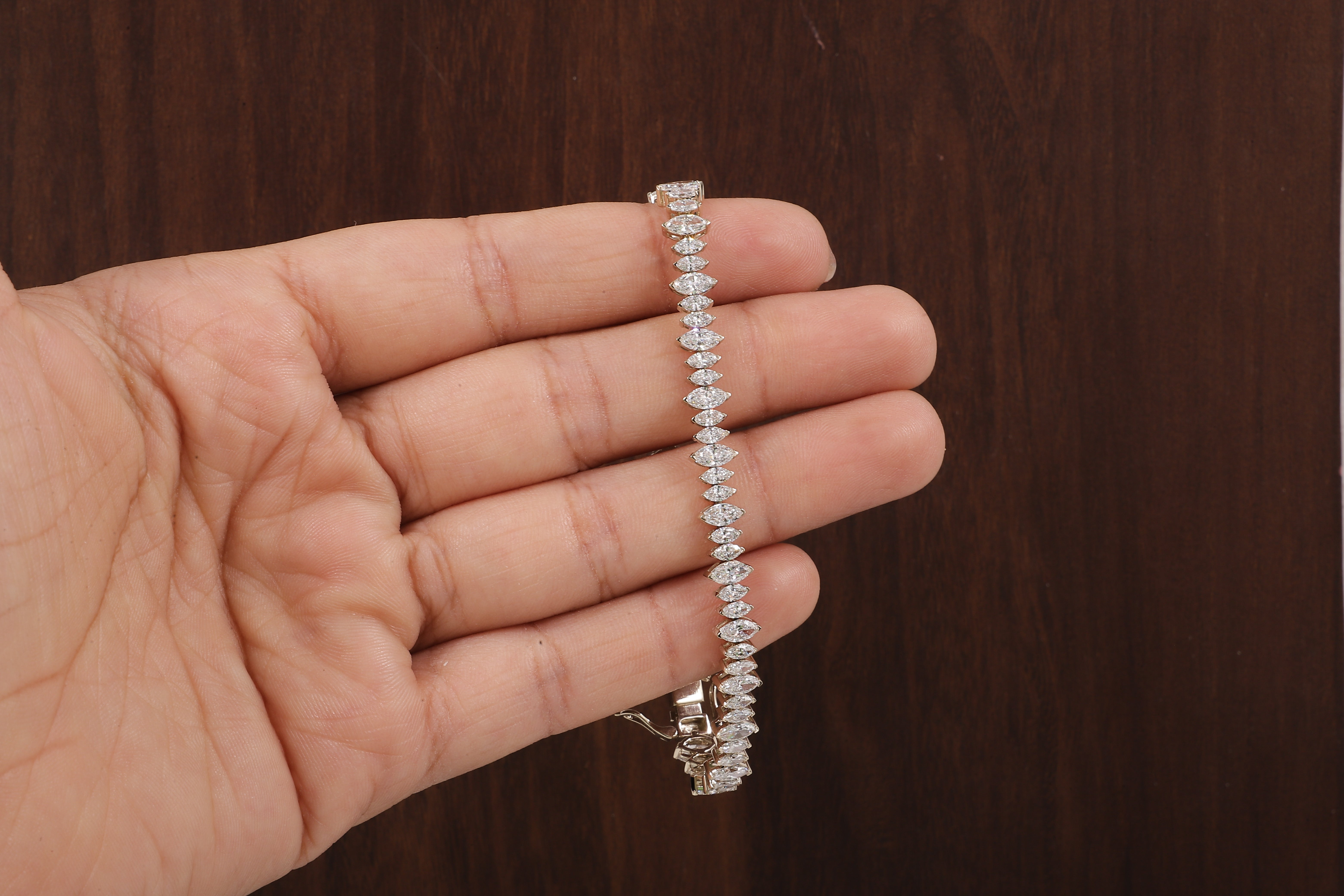Marquise Diamond Tennis Bracelet, Marquise lab Grown diamond