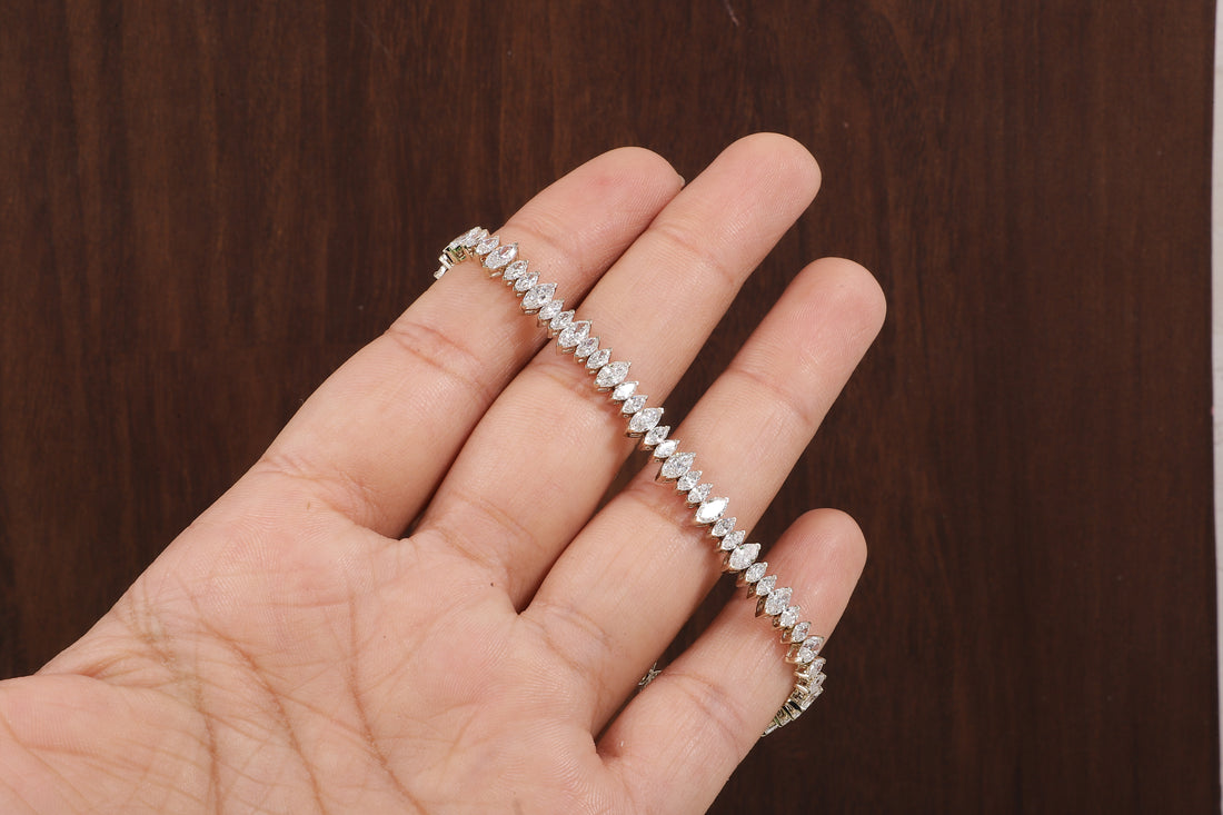 Marquise Diamond Tennis Bracelet, Marquise lab Grown diamond