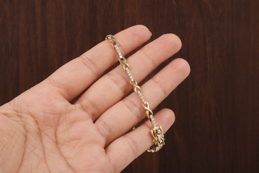 Round Diamond infinity Bracelet, Round Lab Grown Diamond