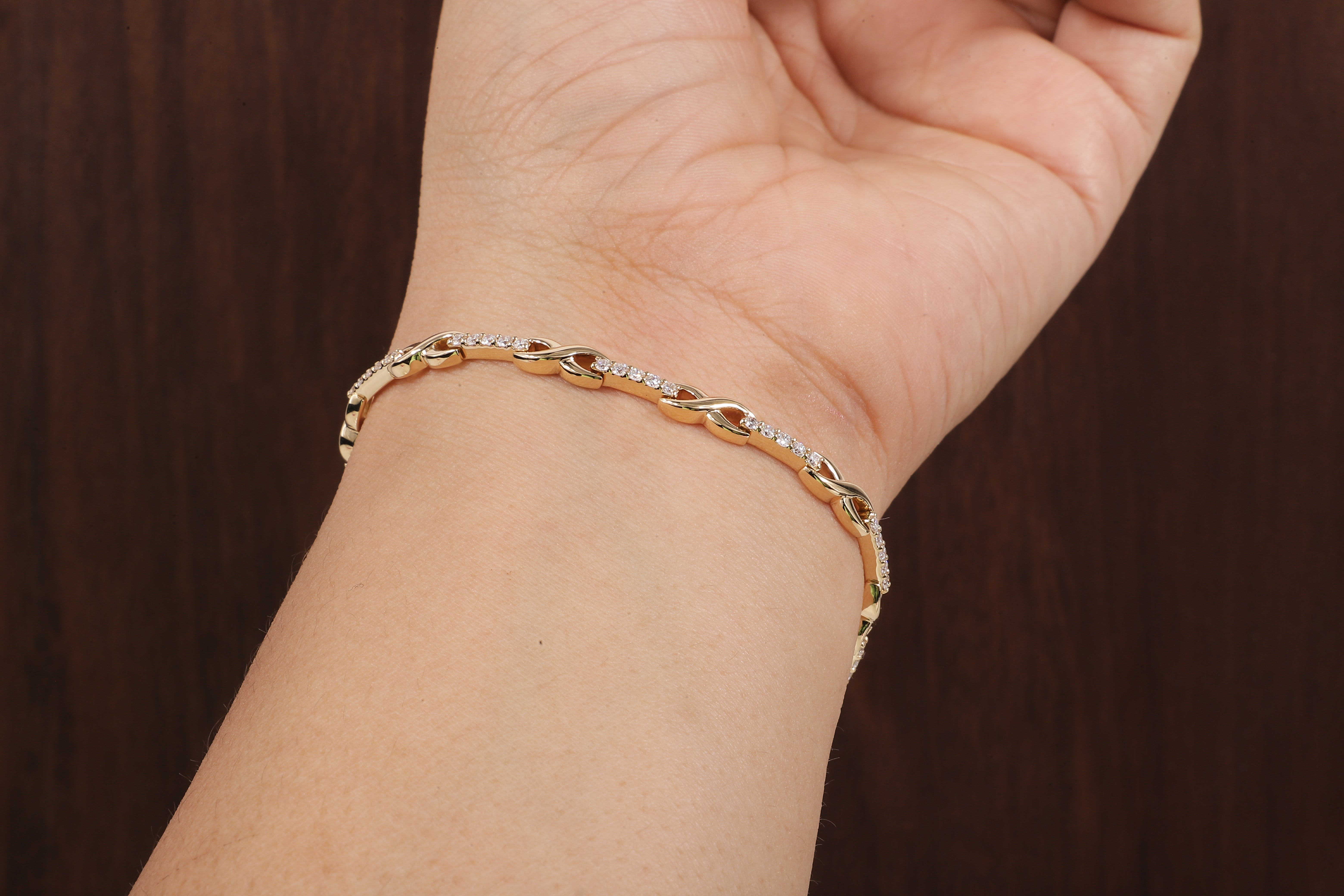 Round Diamond infinity Bracelet, Round Lab Grown Diamond