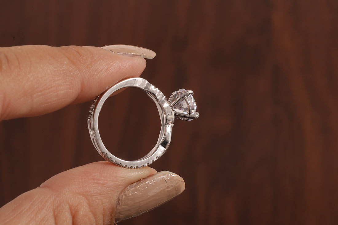 1.5 Carat Lab Grown Diamond, Twisted Engagement Ring, Vain Engagement Ring