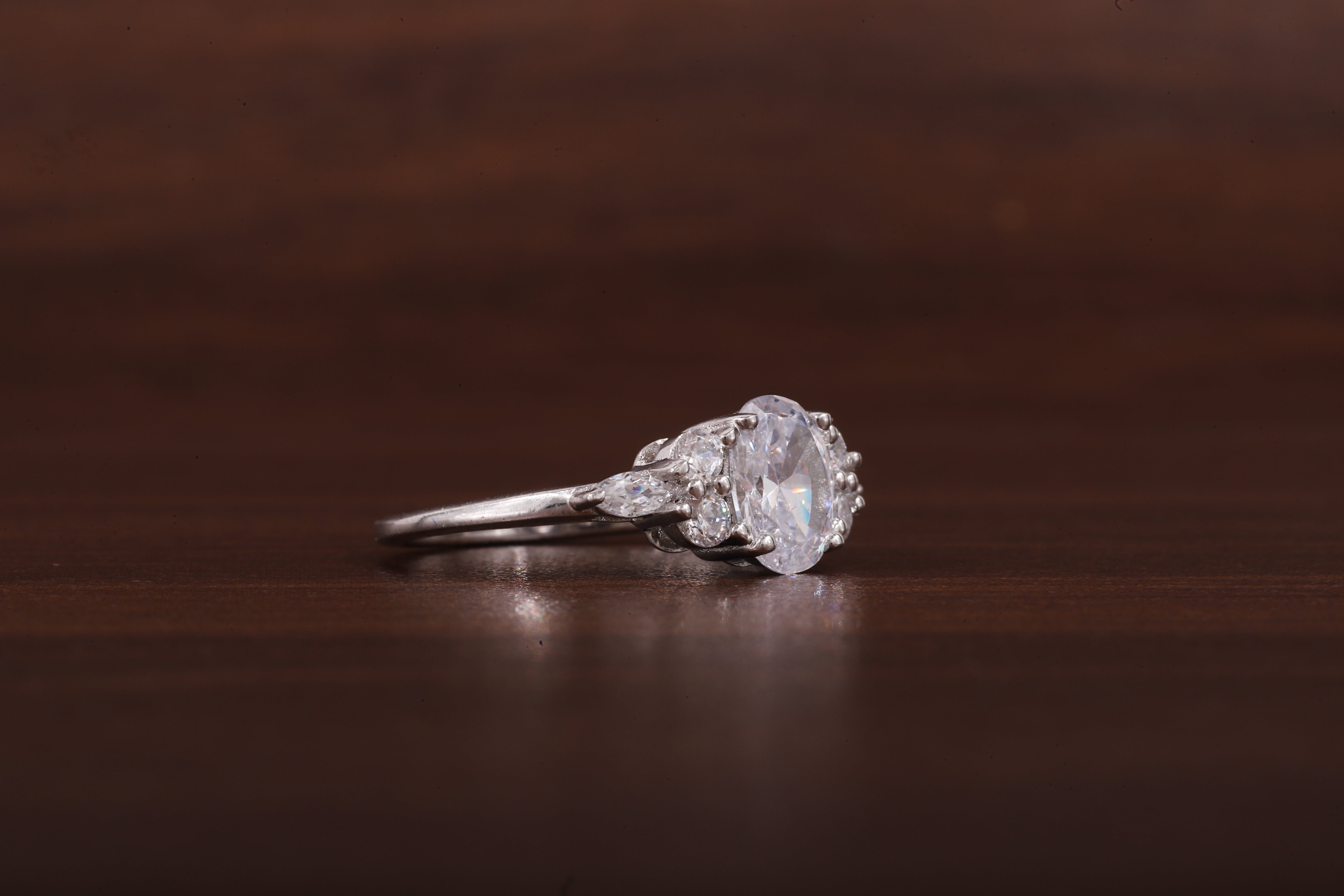 Oval Moissanite Bridal Ring, 1.25CT Moissanite Engagement Ring