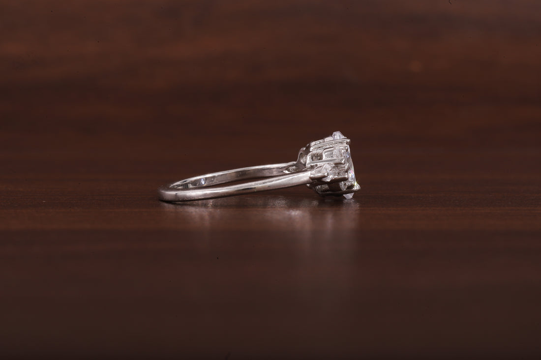 Oval Moissanite Bridal Ring, 1.25CT Moissanite Engagement Ring