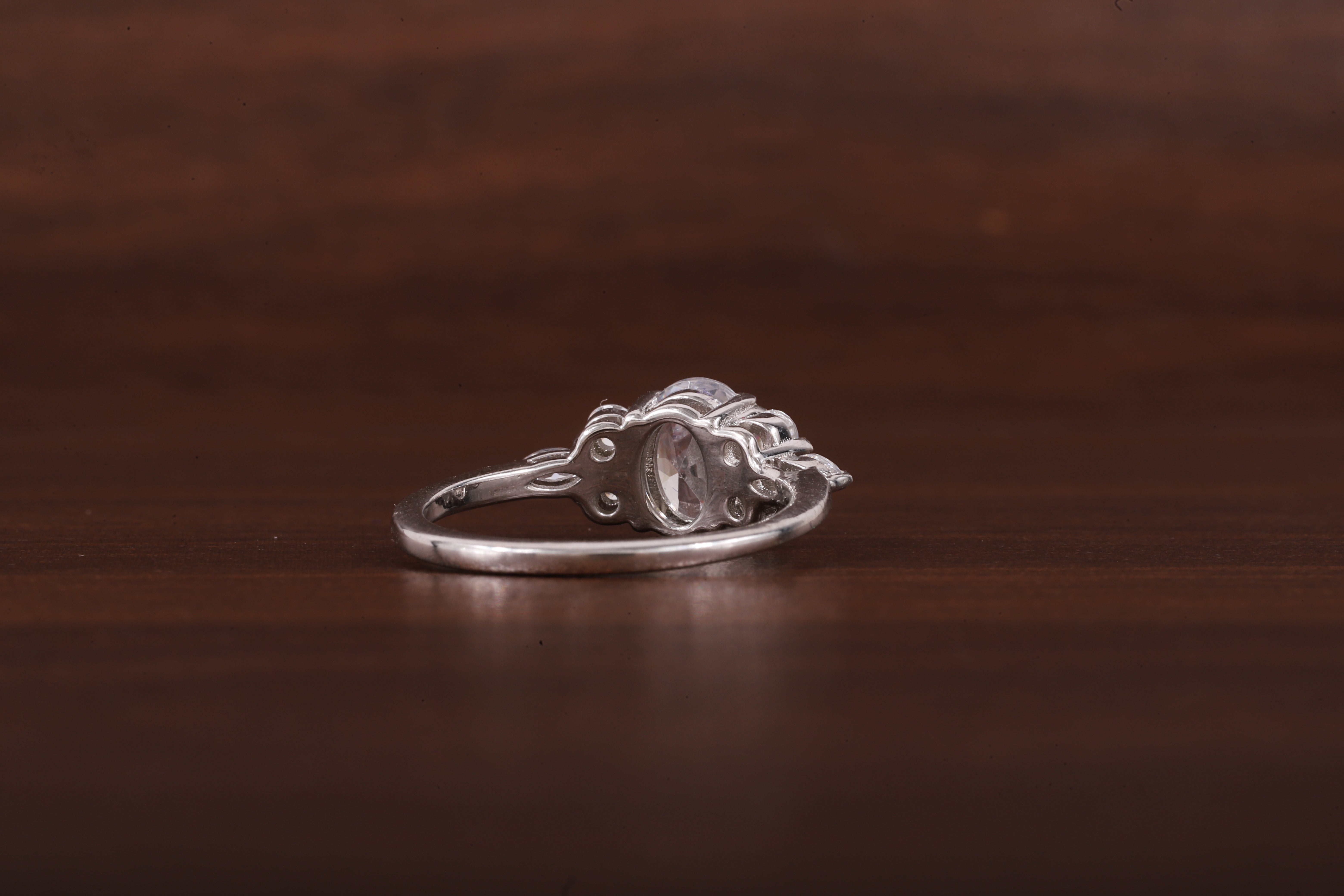 Oval Moissanite Bridal Ring, 1.25CT Moissanite Engagement Ring