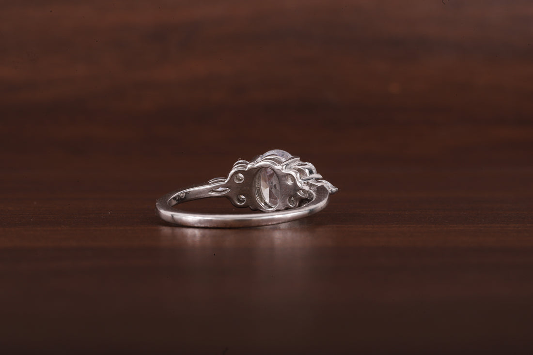 Oval Moissanite Bridal Ring, 1.25CT Moissanite Engagement Ring