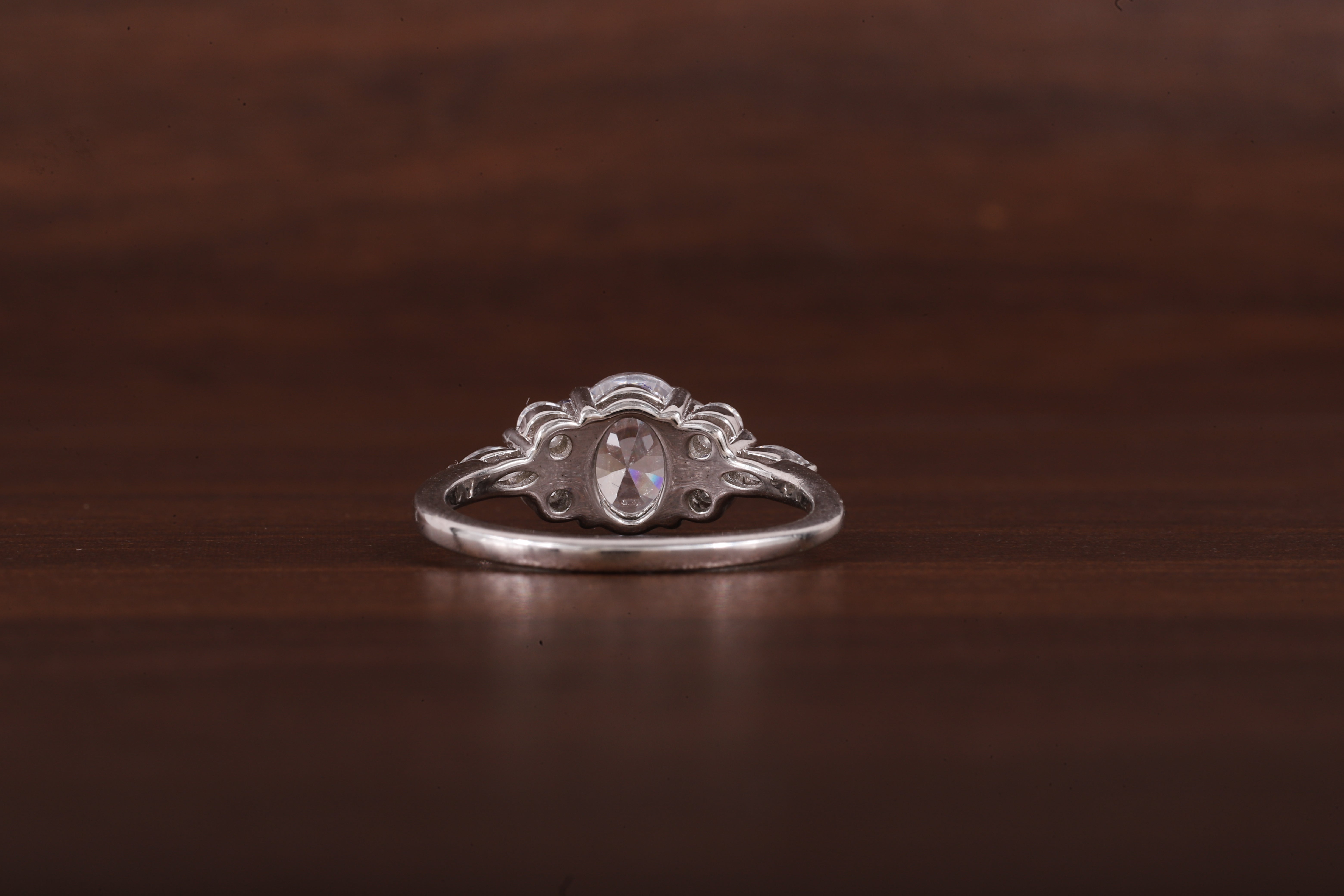 Oval Moissanite Bridal Ring, 1.25CT Moissanite Engagement Ring