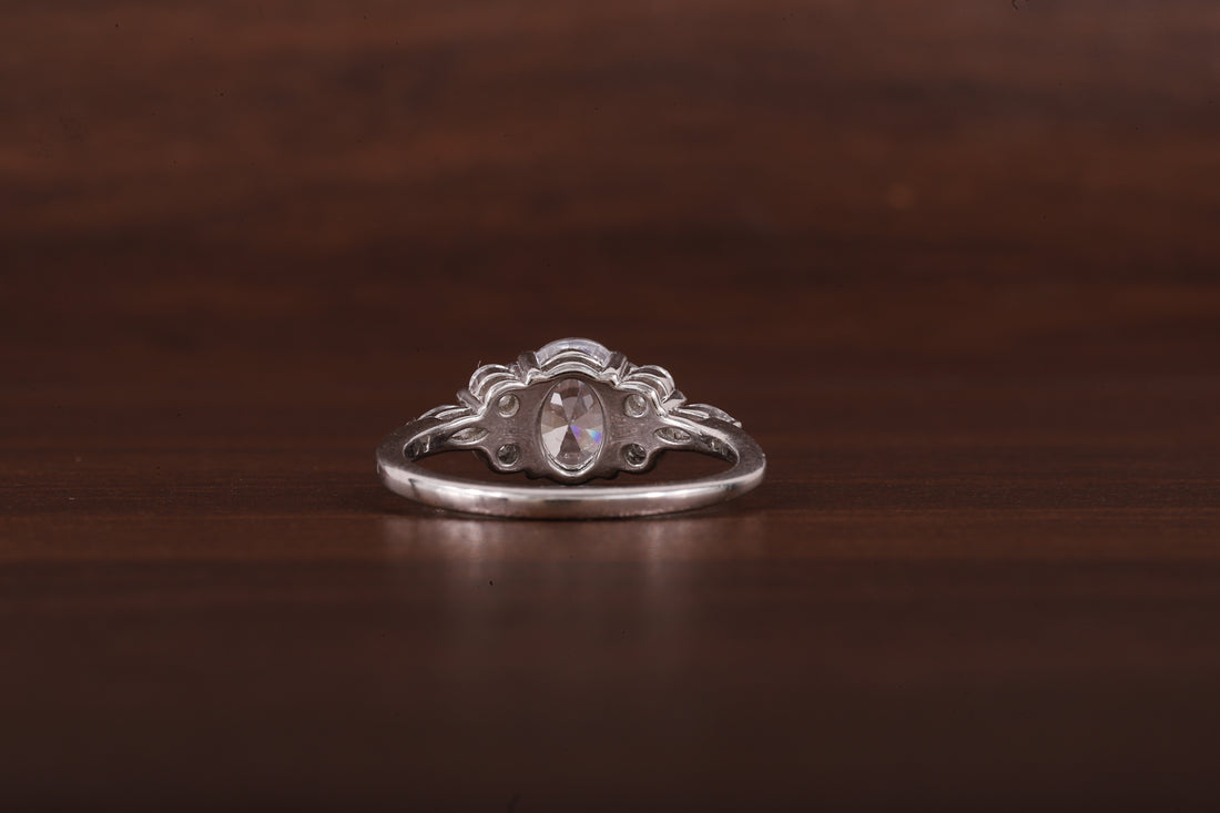 Oval Moissanite Bridal Ring, 1.25CT Moissanite Engagement Ring