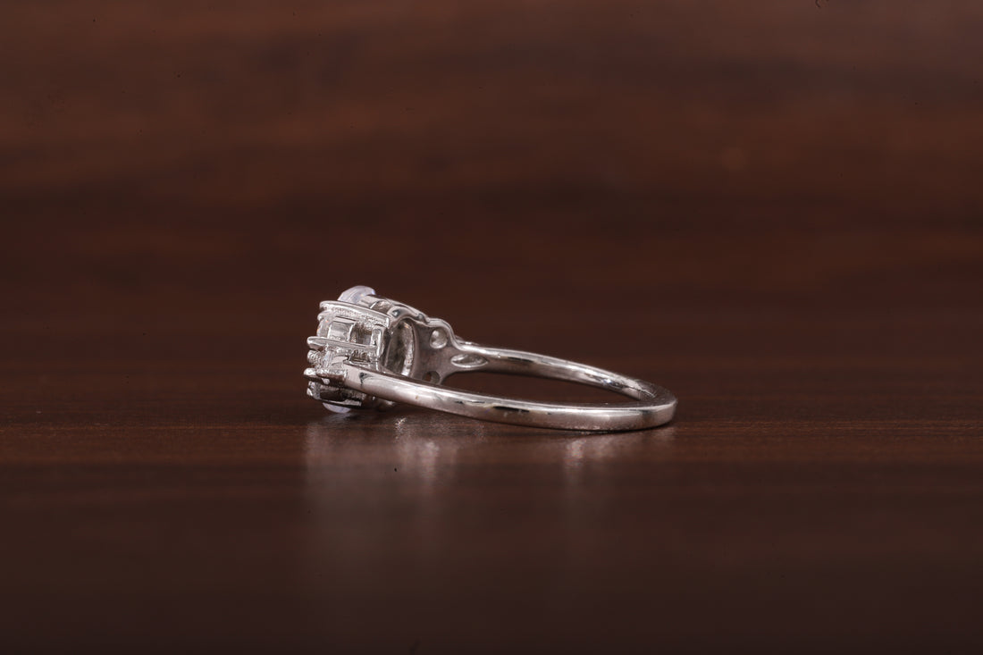 Oval Moissanite Bridal Ring, 1.25CT Moissanite Engagement Ring