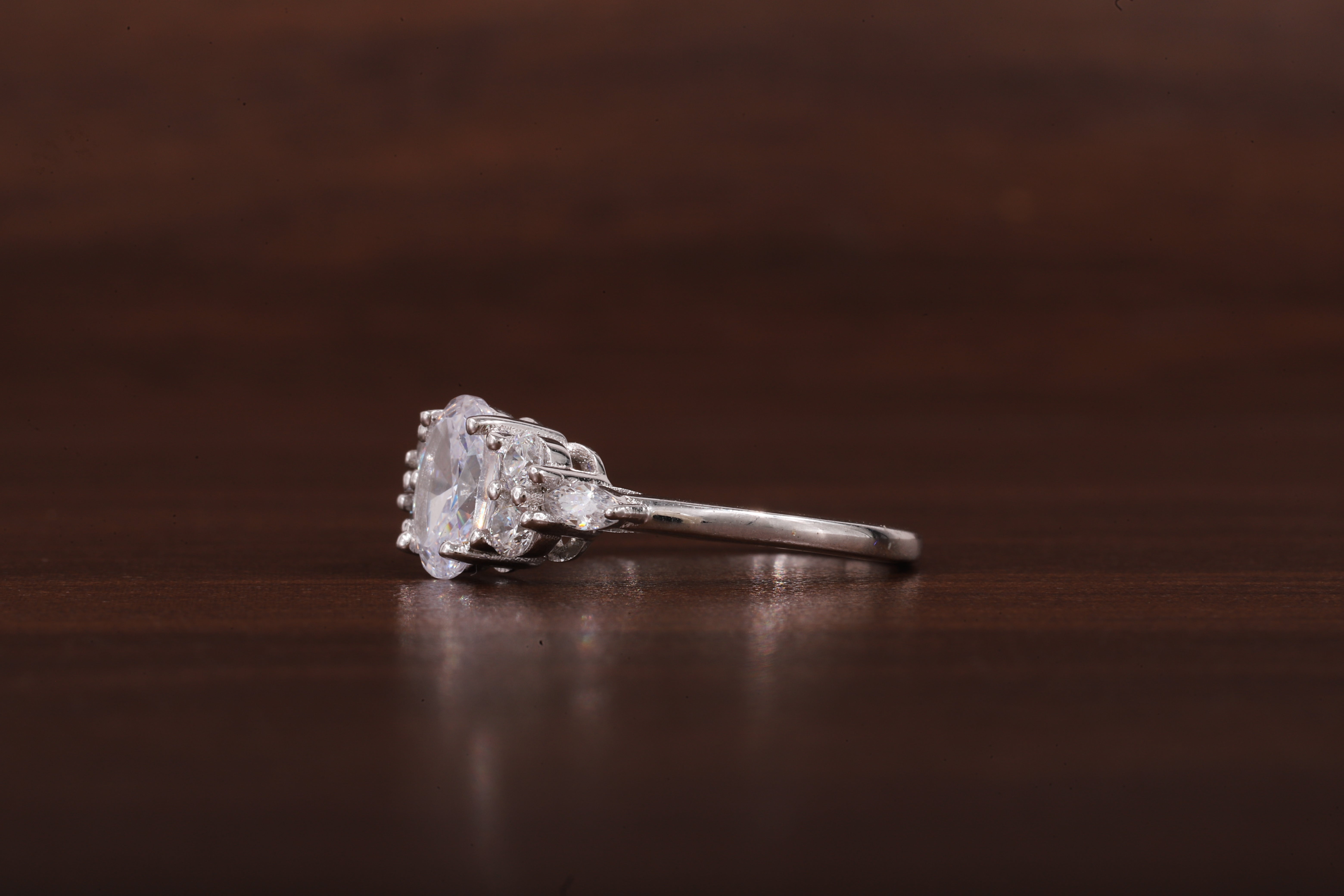 Oval Moissanite Bridal Ring, 1.25CT Moissanite Engagement Ring