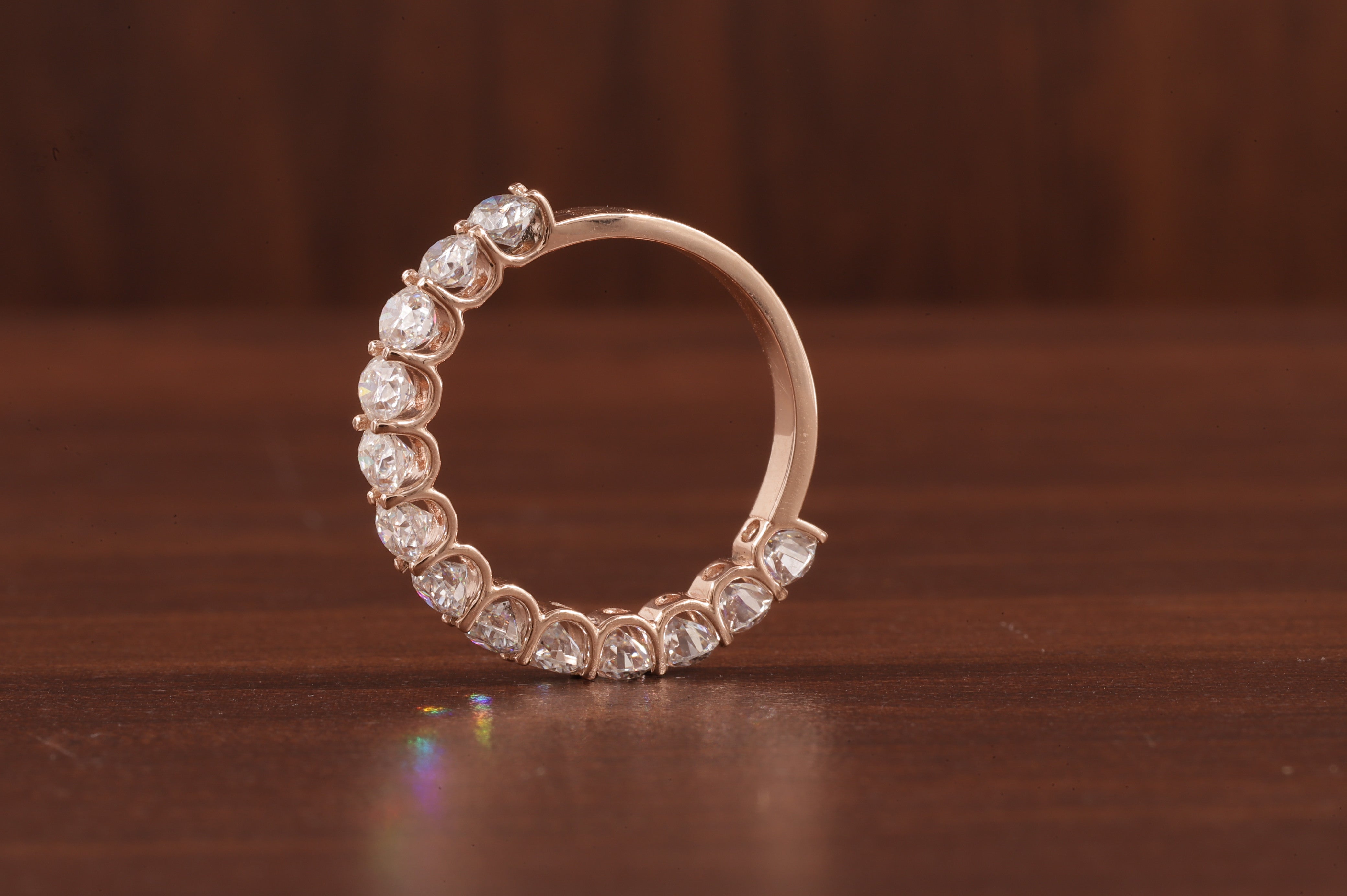 Oval Lab Grown Diamond Anniversary Band, CVD Diamond Wedding Half Eternity Band, Lab Created Diamond