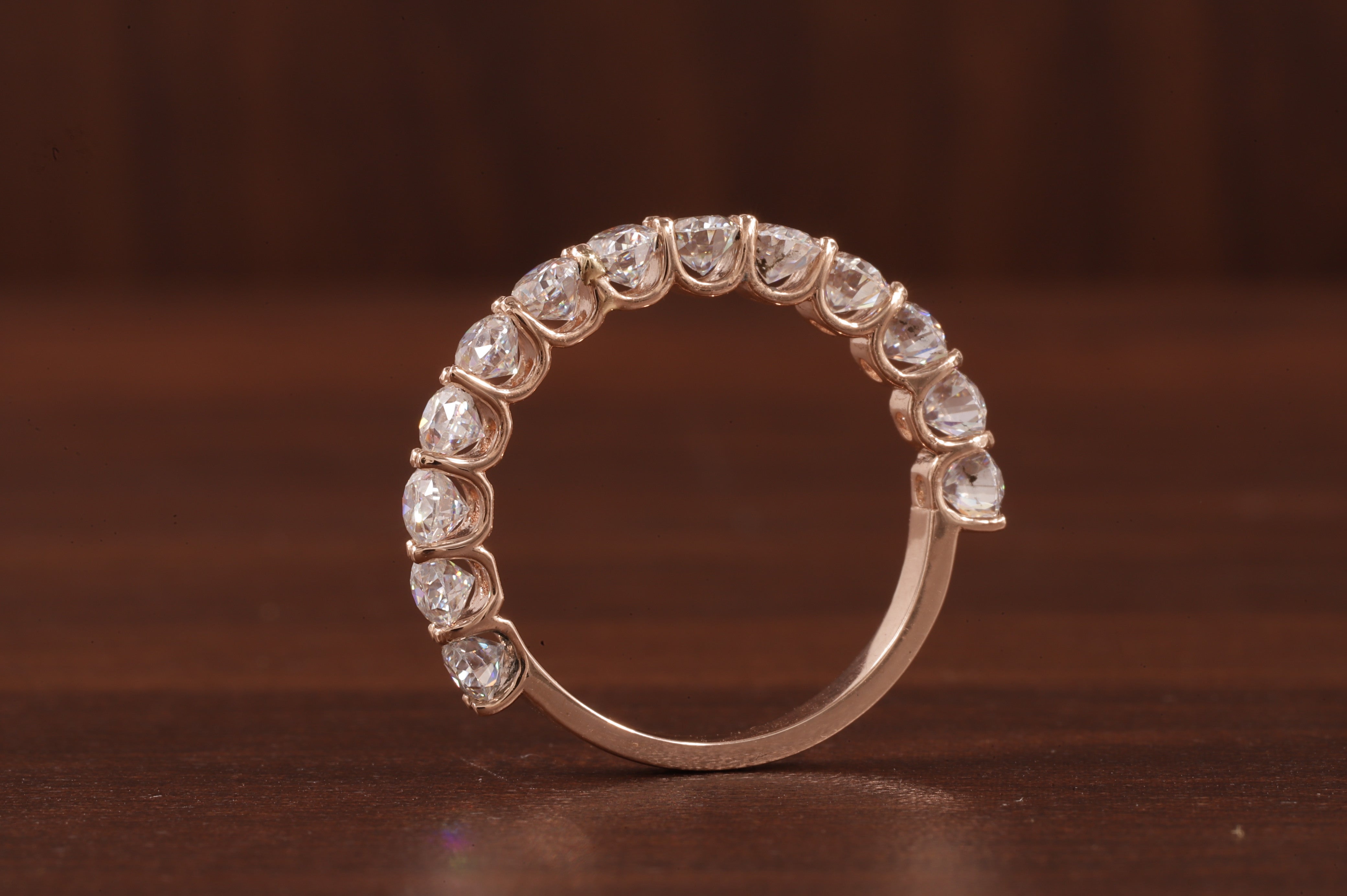 Oval Lab Grown Diamond Anniversary Band, CVD Diamond Wedding Half Eternity Band, Lab Created Diamond
