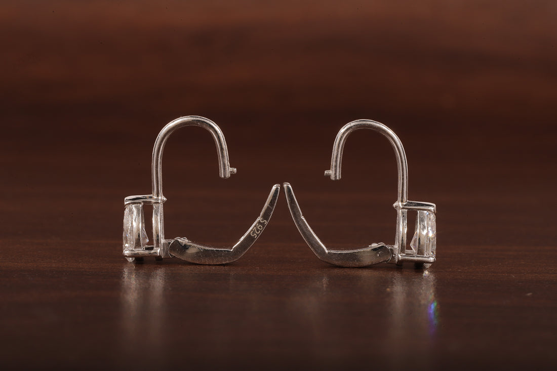 Pear Cut Lab Grown Diamond Drop Lever back Earrings Stud, Pear Lab Grown Earrings