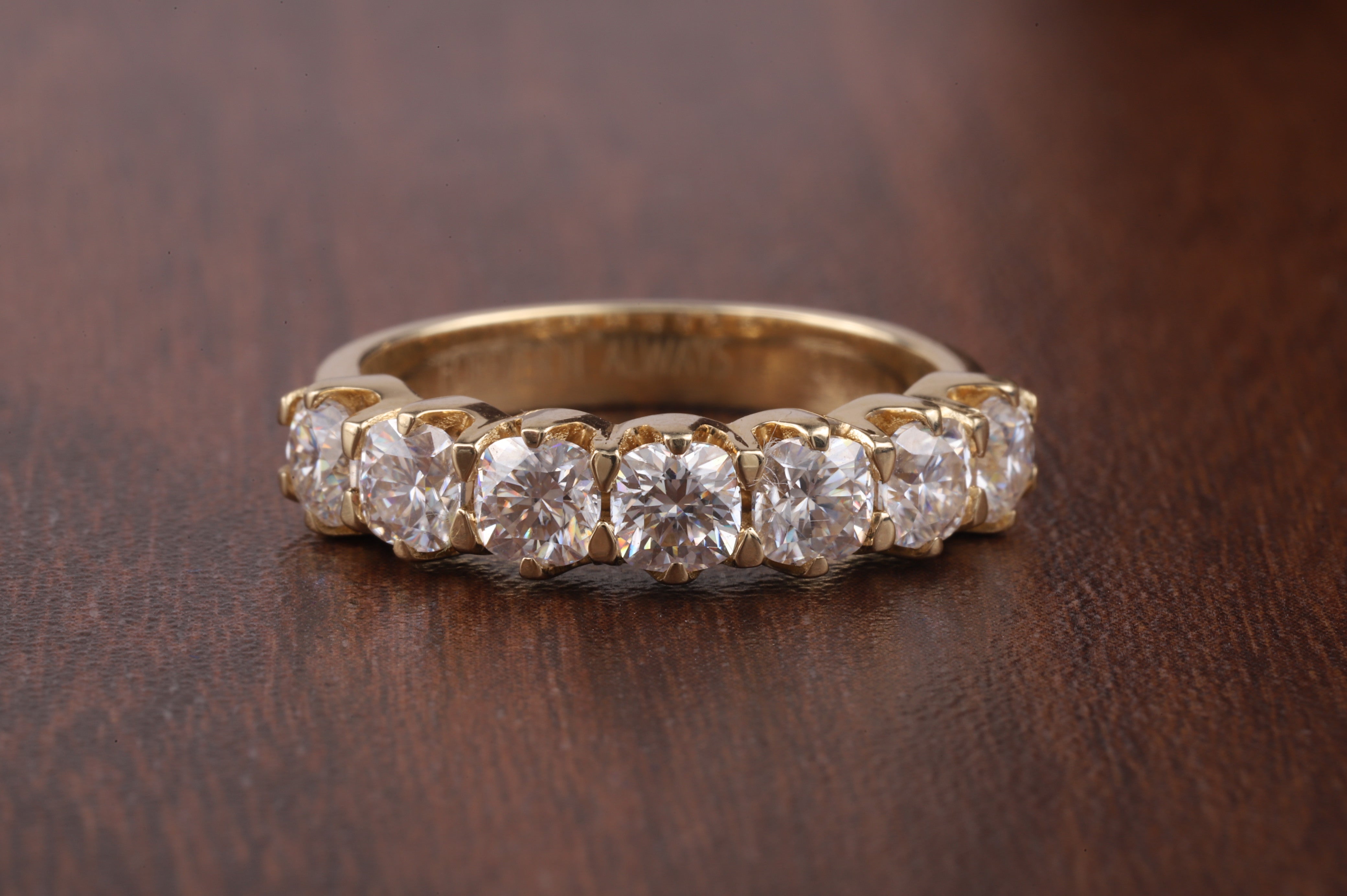 Seven Stone cushion Matching Wedding Band with Colorless Square Cushion Cut Moissanite dimond