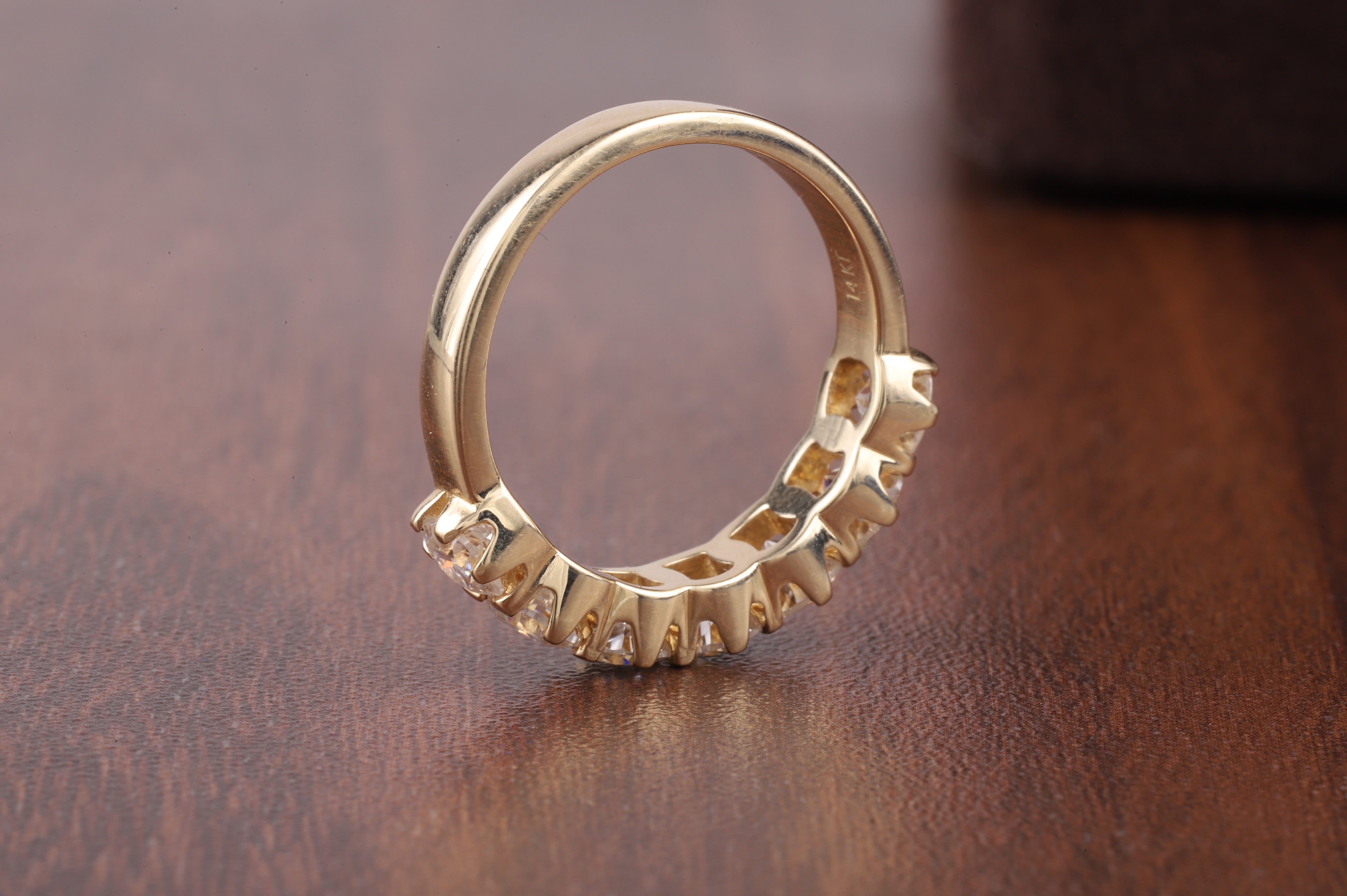 Seven Stone cushion Matching Wedding Band with Colorless Square Cushion Cut Moissanite dimond