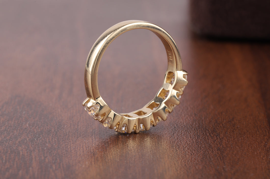 Seven Stone cushion Matching Wedding Band with Colorless Square Cushion Cut Moissanite dimond