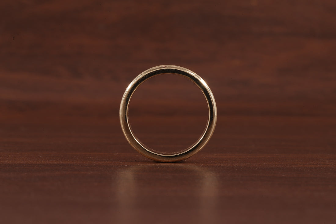 14K Yellow Gold Moissanite Men's Full Eternity Wedding Band Ring