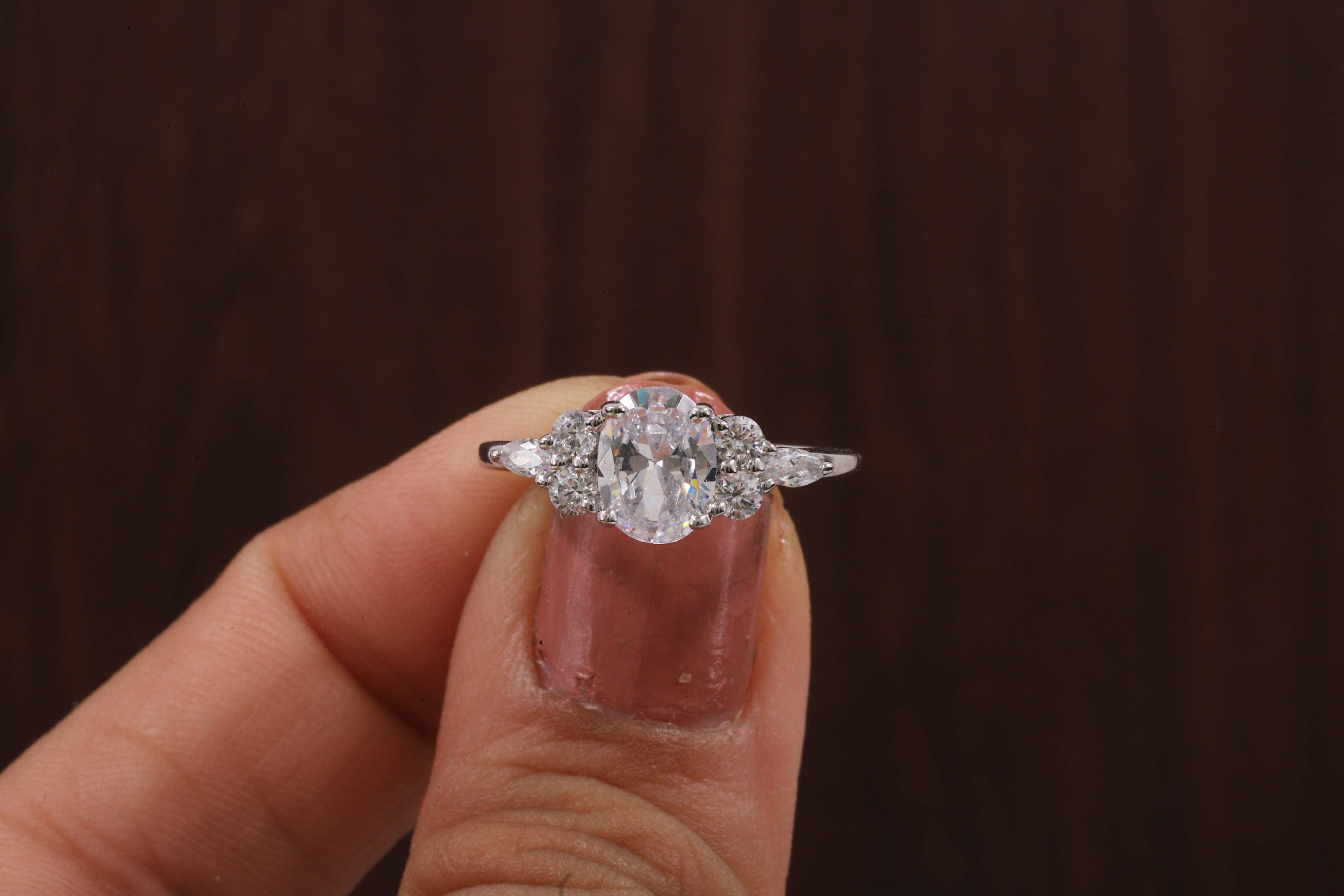 Oval Moissanite Bridal Ring, 1.25CT Moissanite Engagement Ring