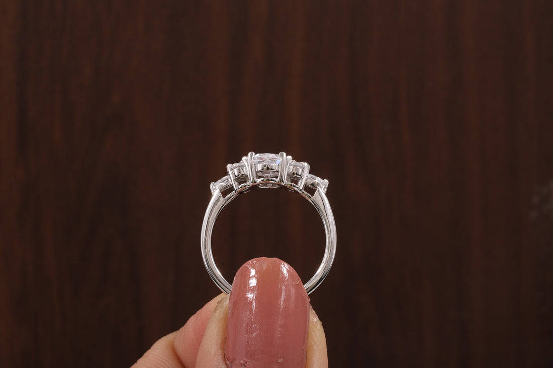 Oval Moissanite Bridal Ring, 1.25CT Moissanite Engagement Ring