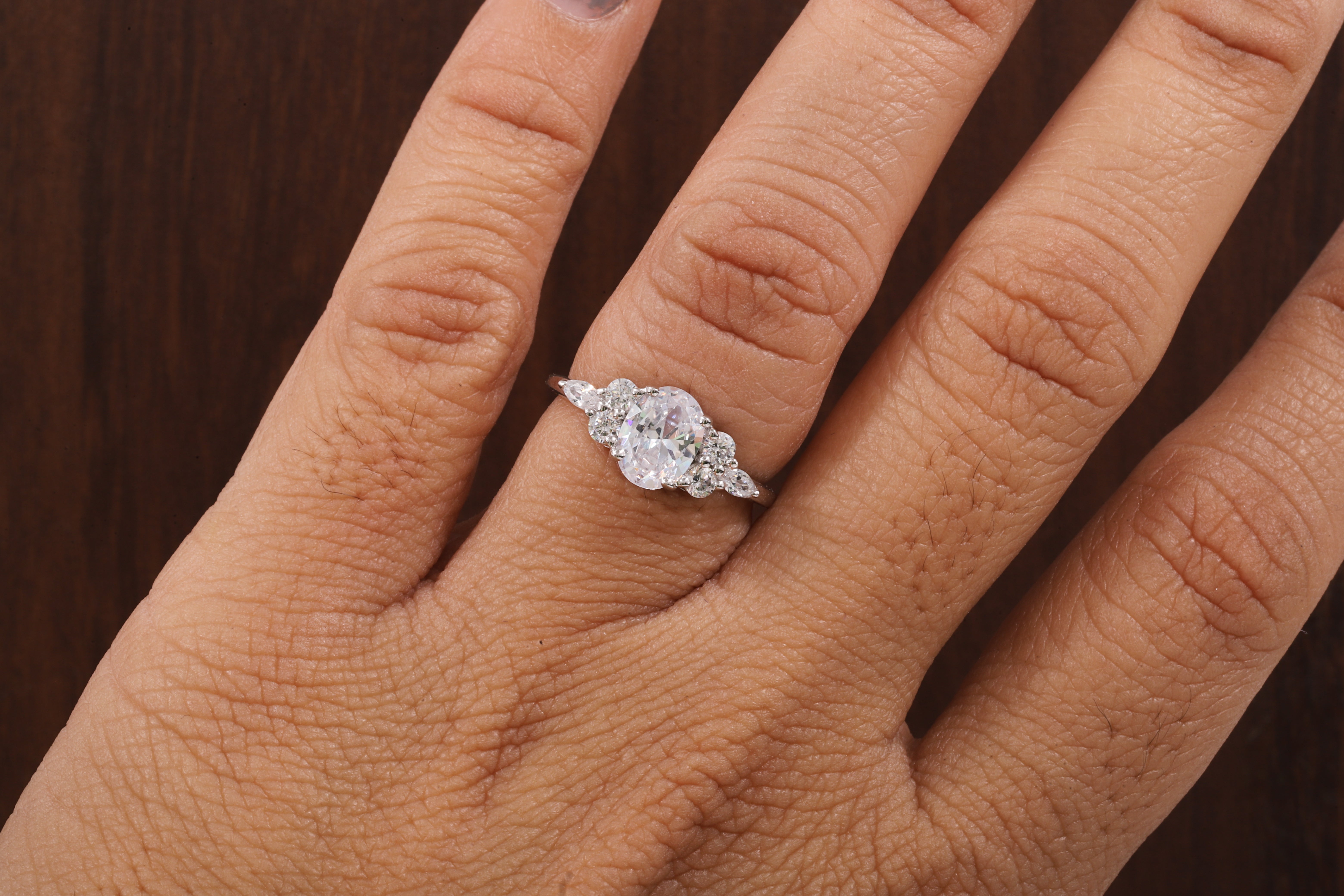 Oval Moissanite Bridal Ring, 1.25CT Moissanite Engagement Ring