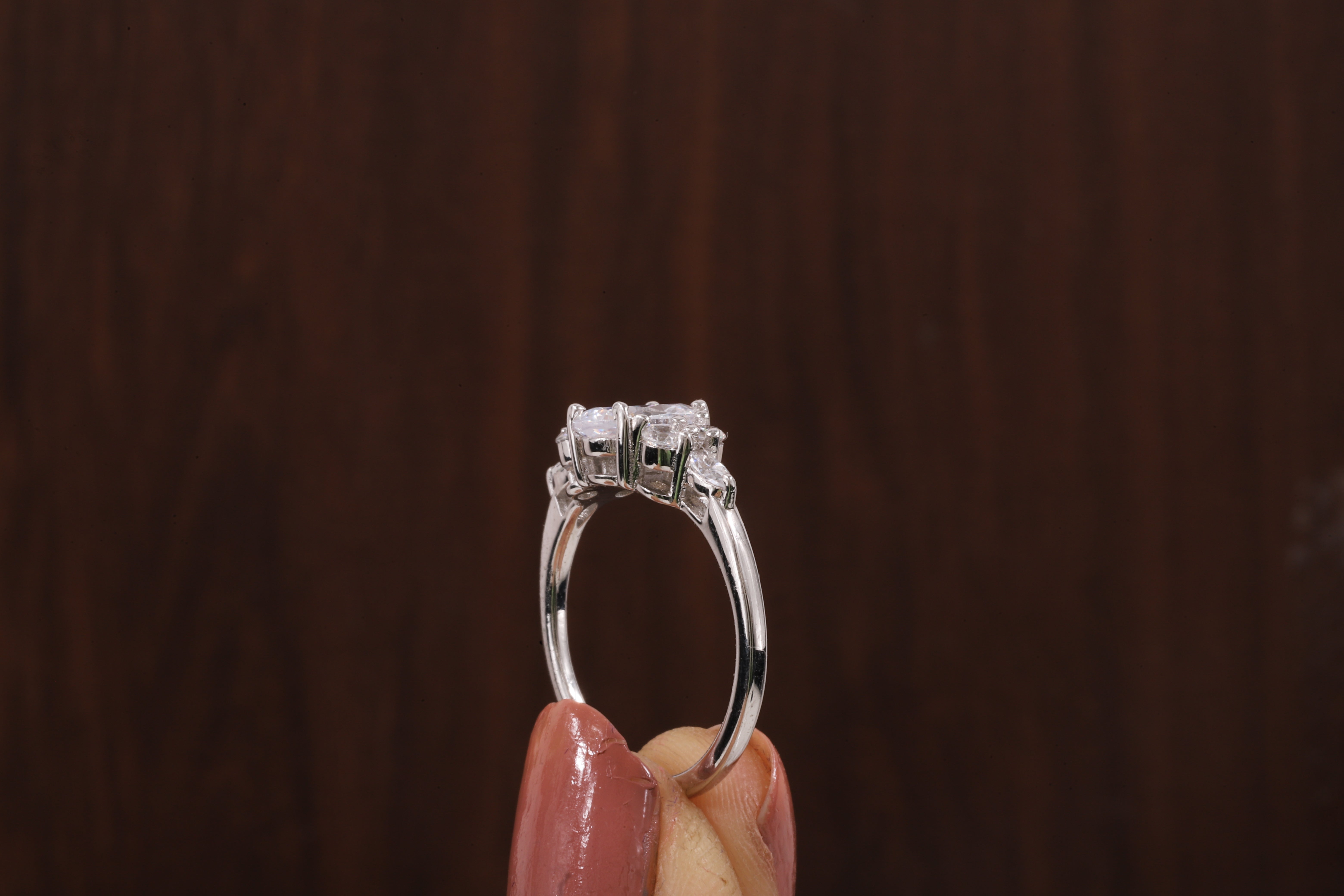 Oval Moissanite Bridal Ring, 1.25CT Moissanite Engagement Ring