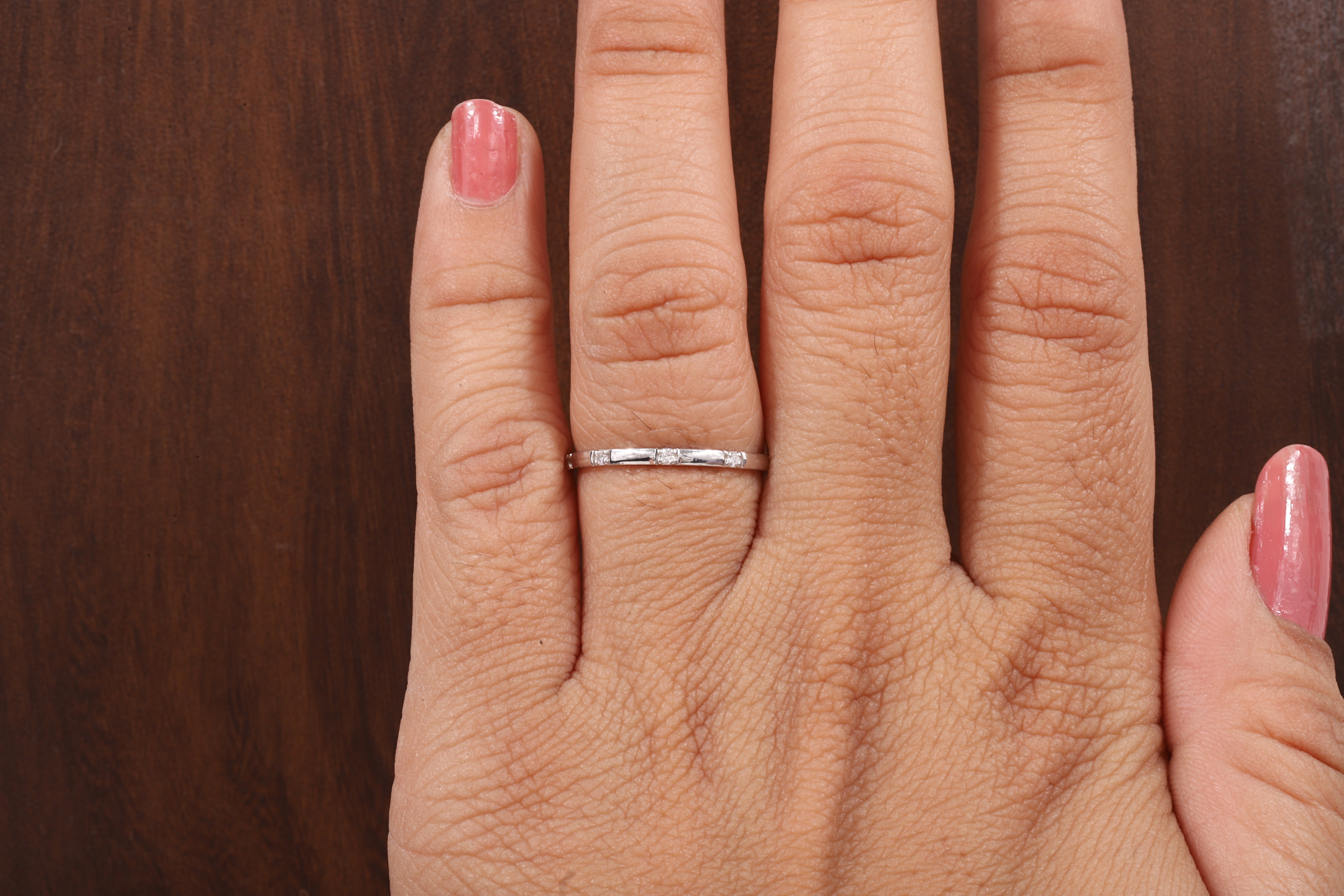Thin Moissanite Ring,Stacking Ring, Anniversary Gift Ring, Micro Pave Set Moissanite Ring