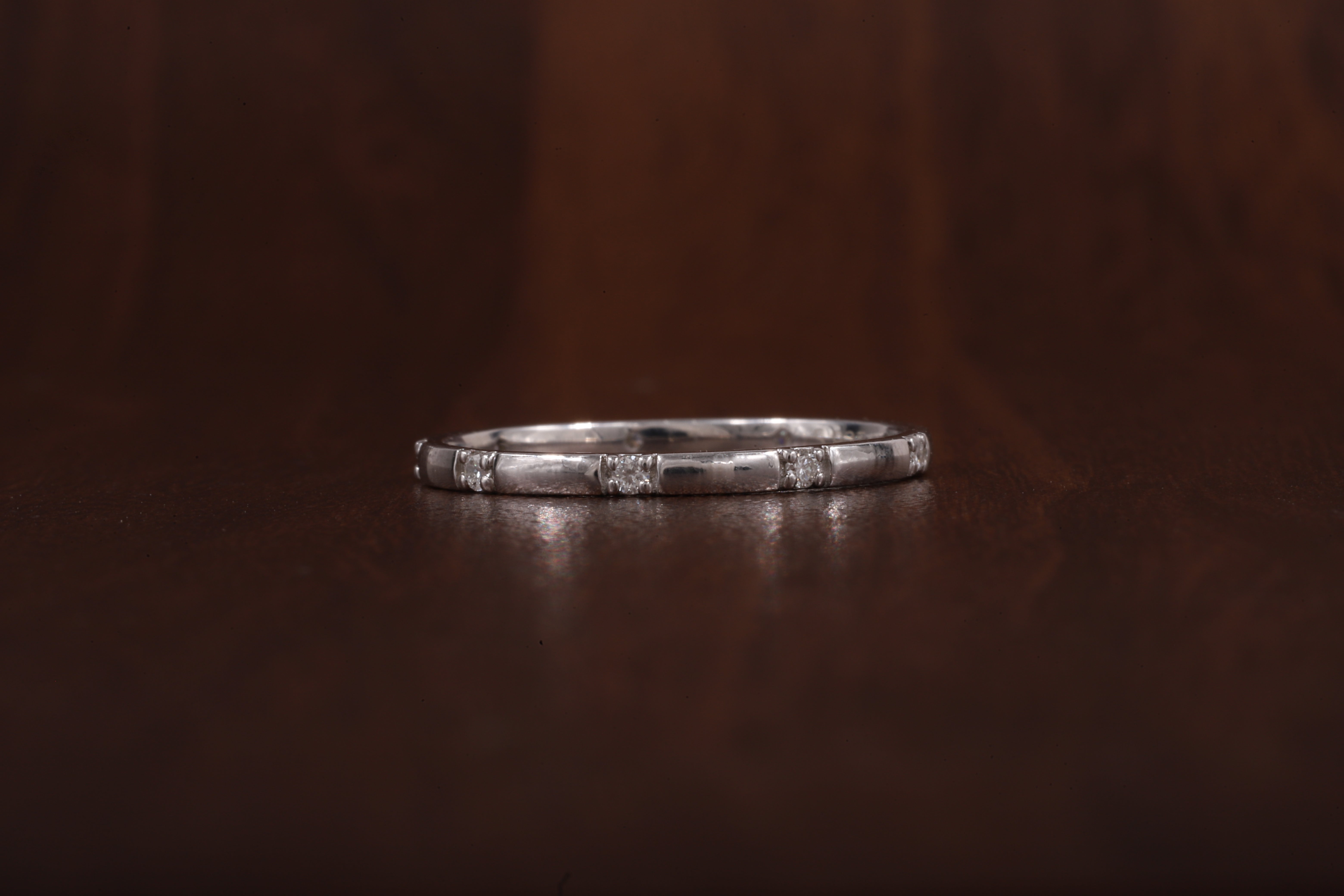Thin Moissanite Ring,Stacking Ring, Anniversary Gift Ring, Micro Pave Set Moissanite Ring