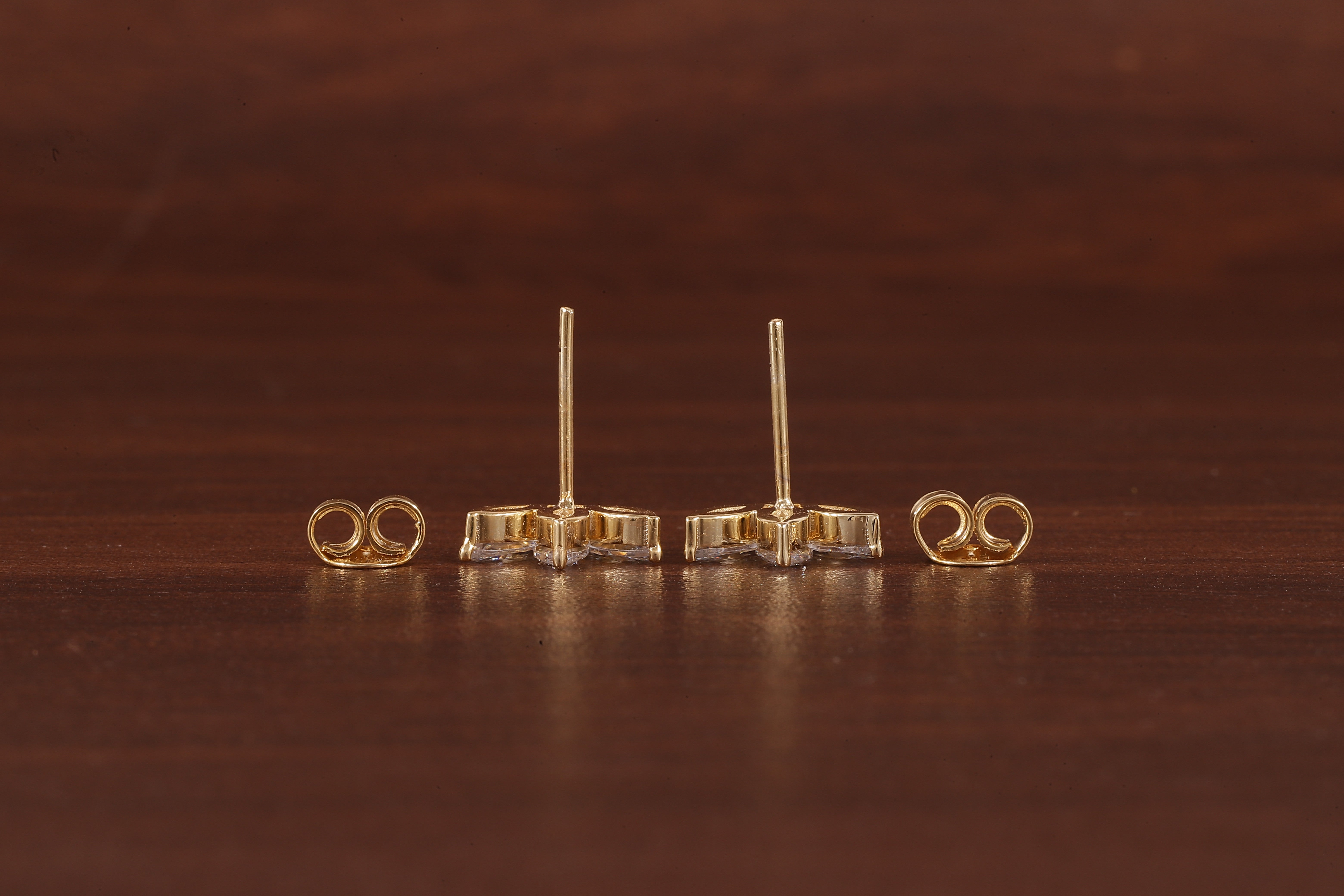 Solid Gold Marquise Moissanite Lotus Cartilage Earrings