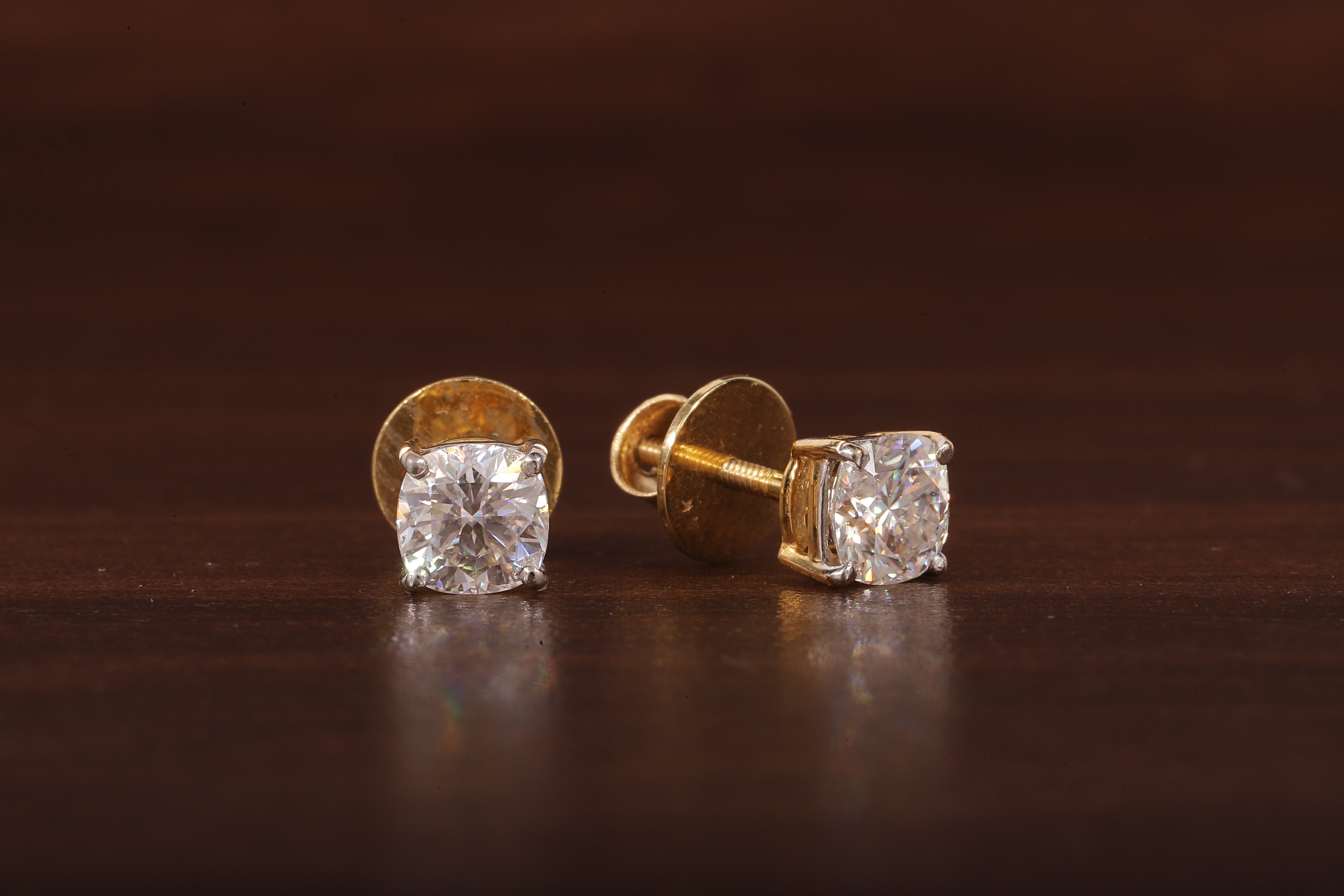 1 CT Cushion Moissanite Screw Back Stud Earrings
