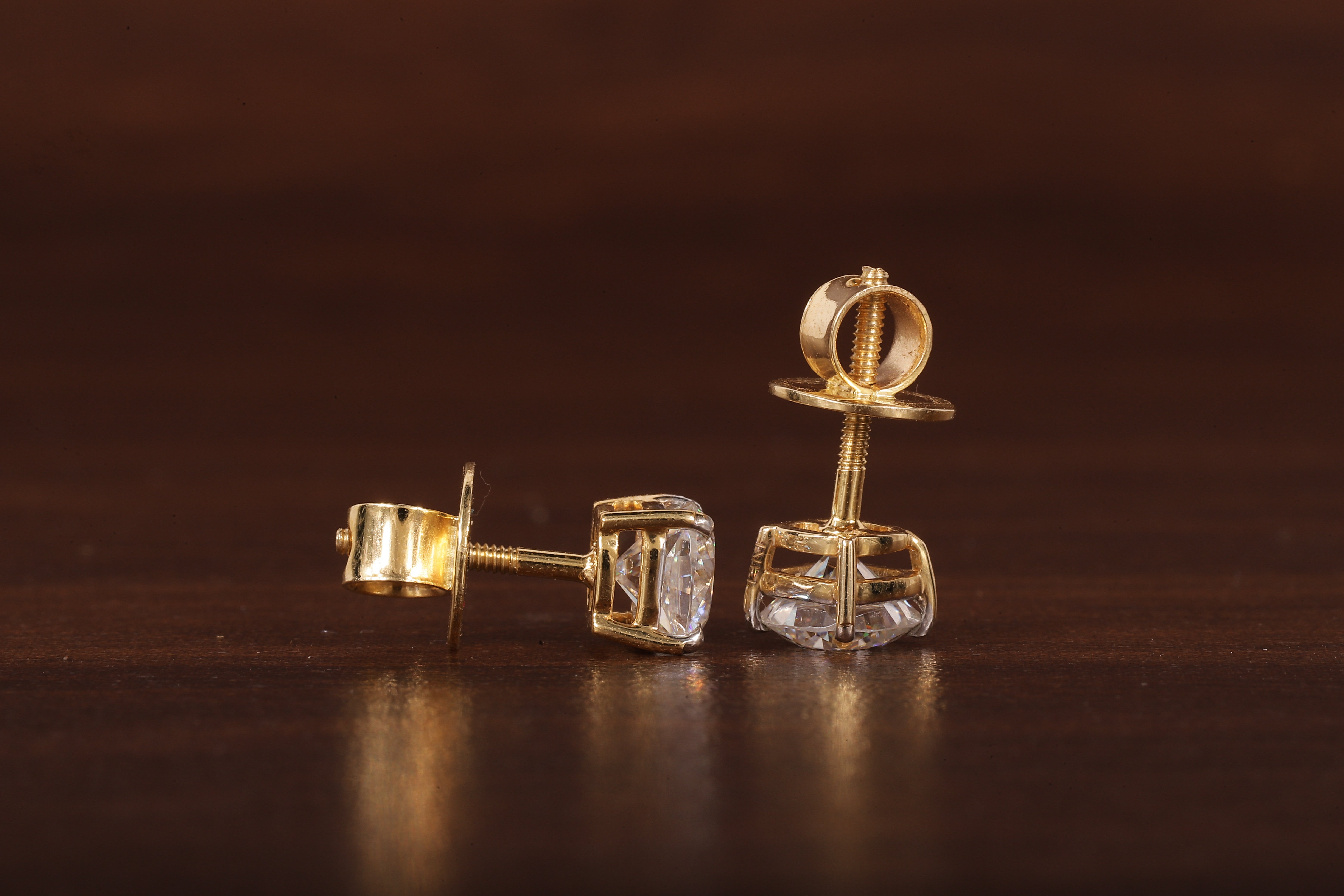 1 CT Cushion Moissanite Screw Back Stud Earrings