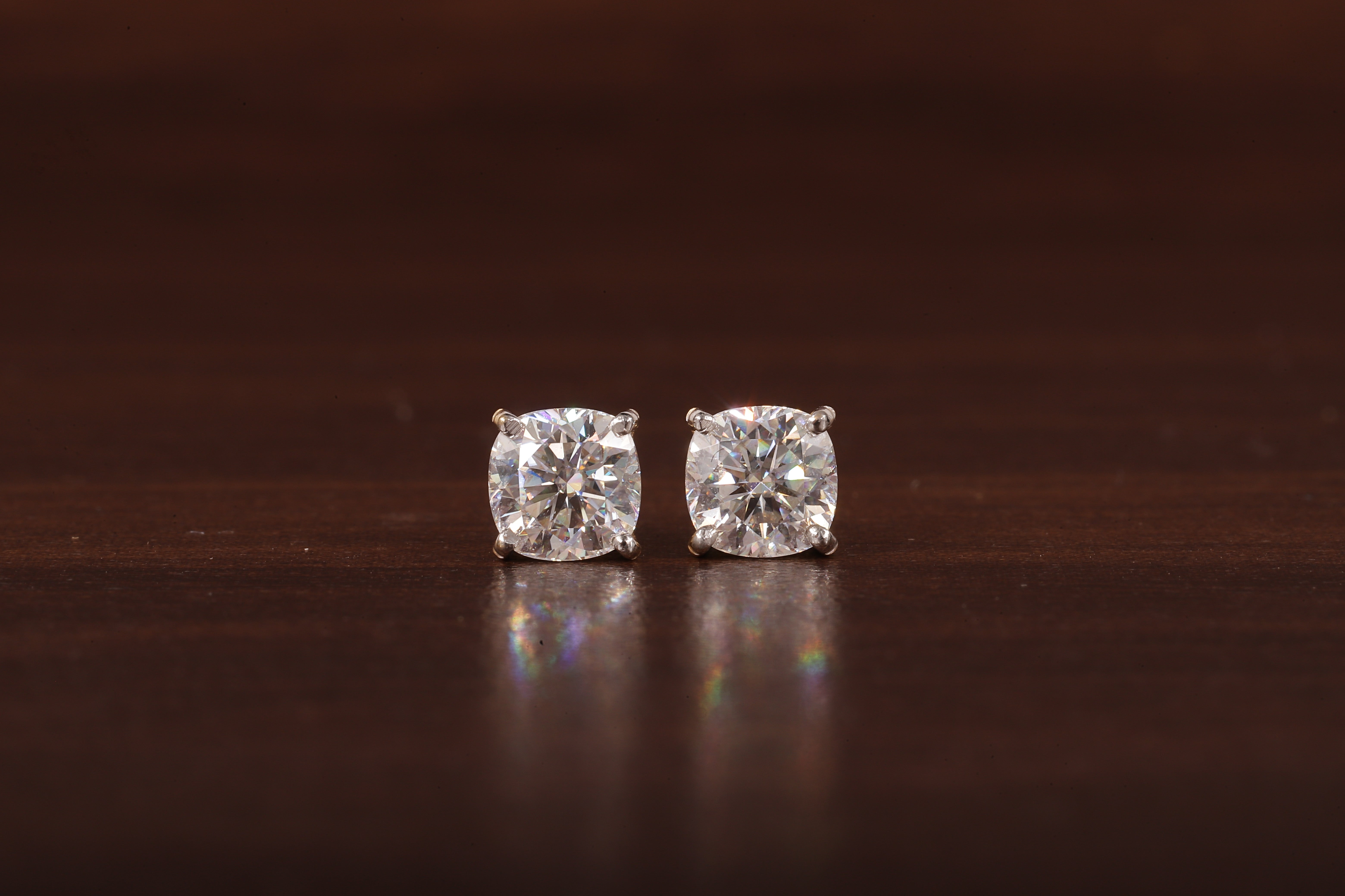 1 CT Cushion Moissanite Screw Back Stud Earrings