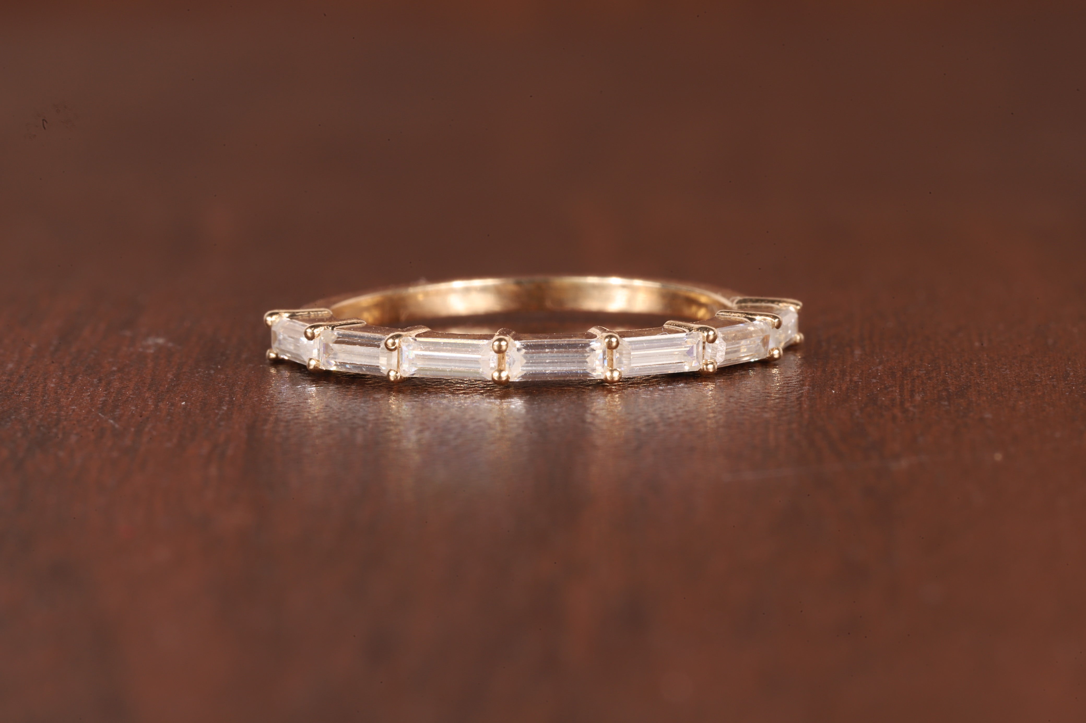 14k Gold Baguette Lab Grown Diamond Wedding Ring